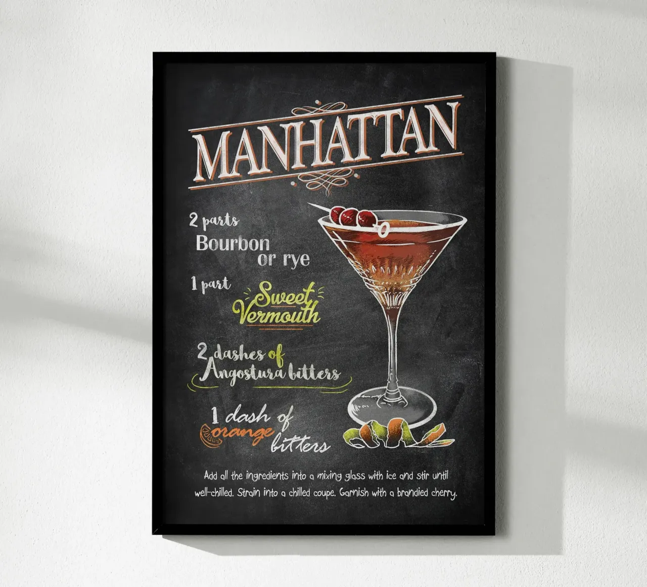 Manhattan poster con telaio in alluminio da Leon Meyer