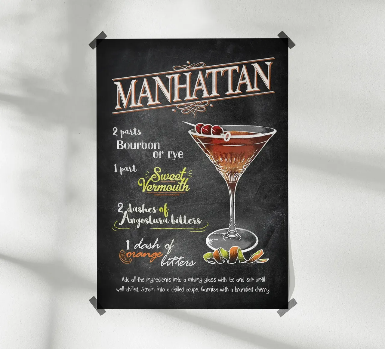 Manhattan poster con telaio in alluminio da Leon Meyer