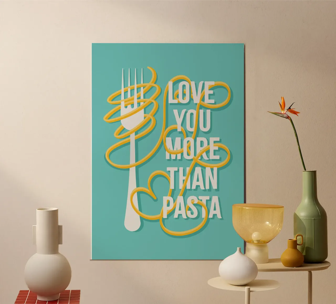 Love You More than Pasta poster da Ana Paniagua Design