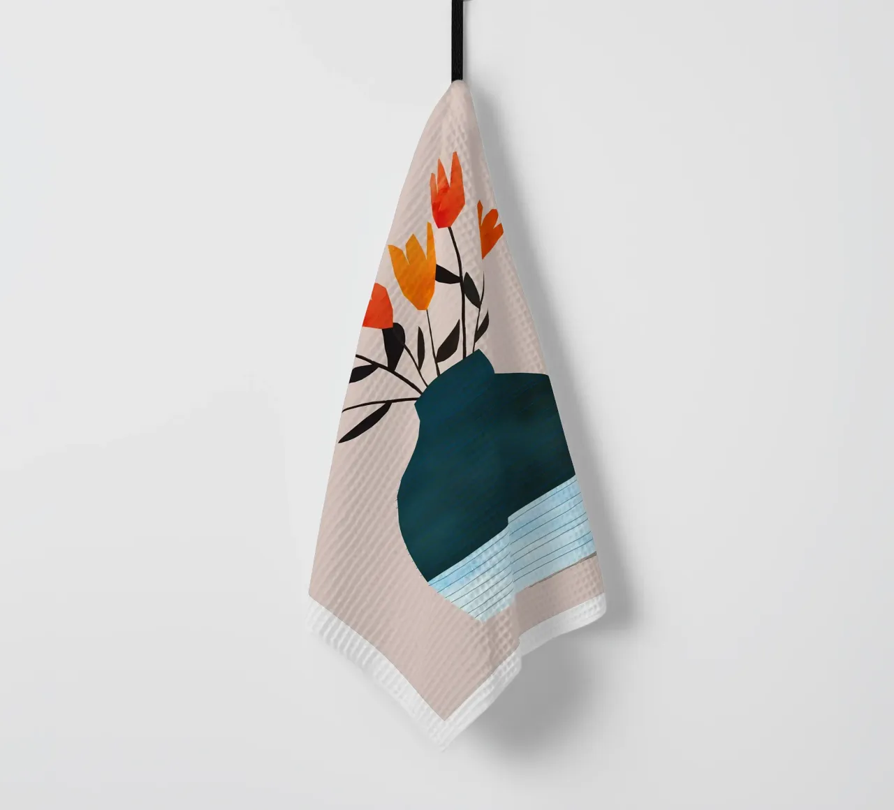 Fleurs d'oranger dans un vase bleu torchon de Jose