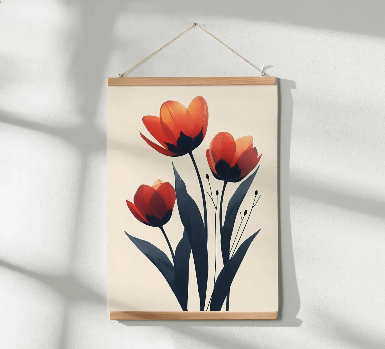 Eleganti fiori rossi poster da Jose