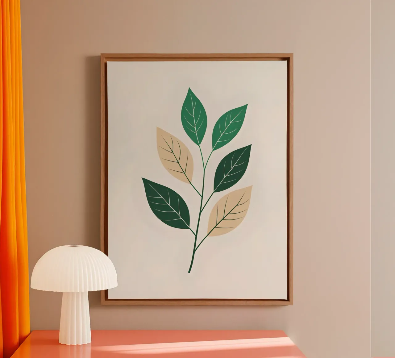 Branch Outline canvas with Floater frame by The Green Room