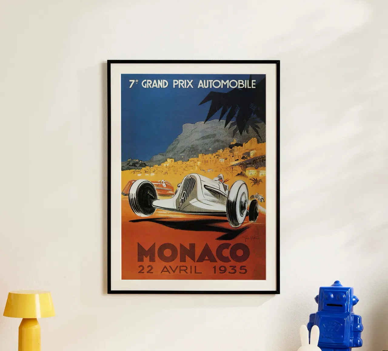 1935 Gran Premio di Monaco poster con telaio in plastica da hanna shop
