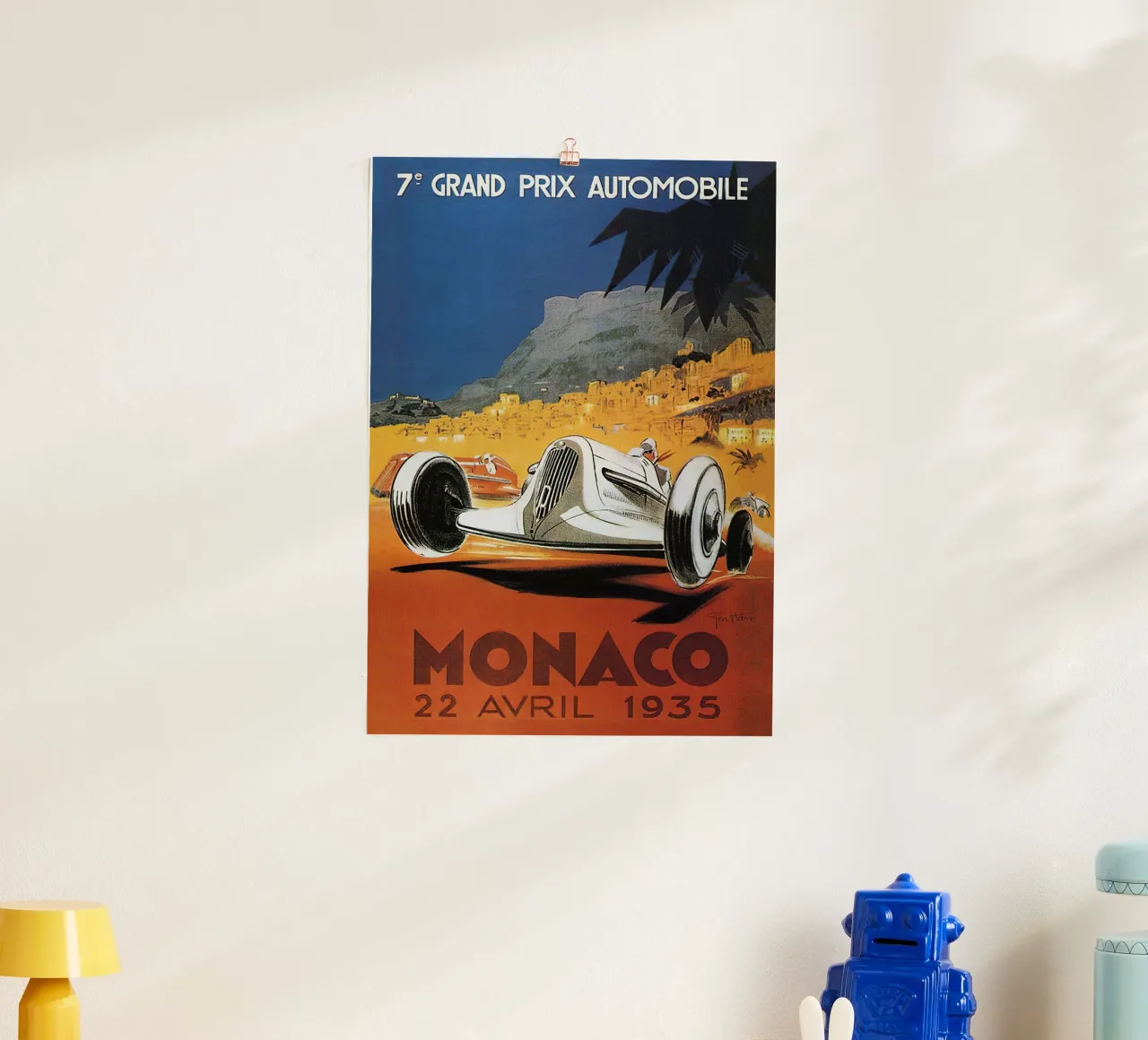 1935 Gran Premio di Monaco poster con telaio in plastica da hanna shop