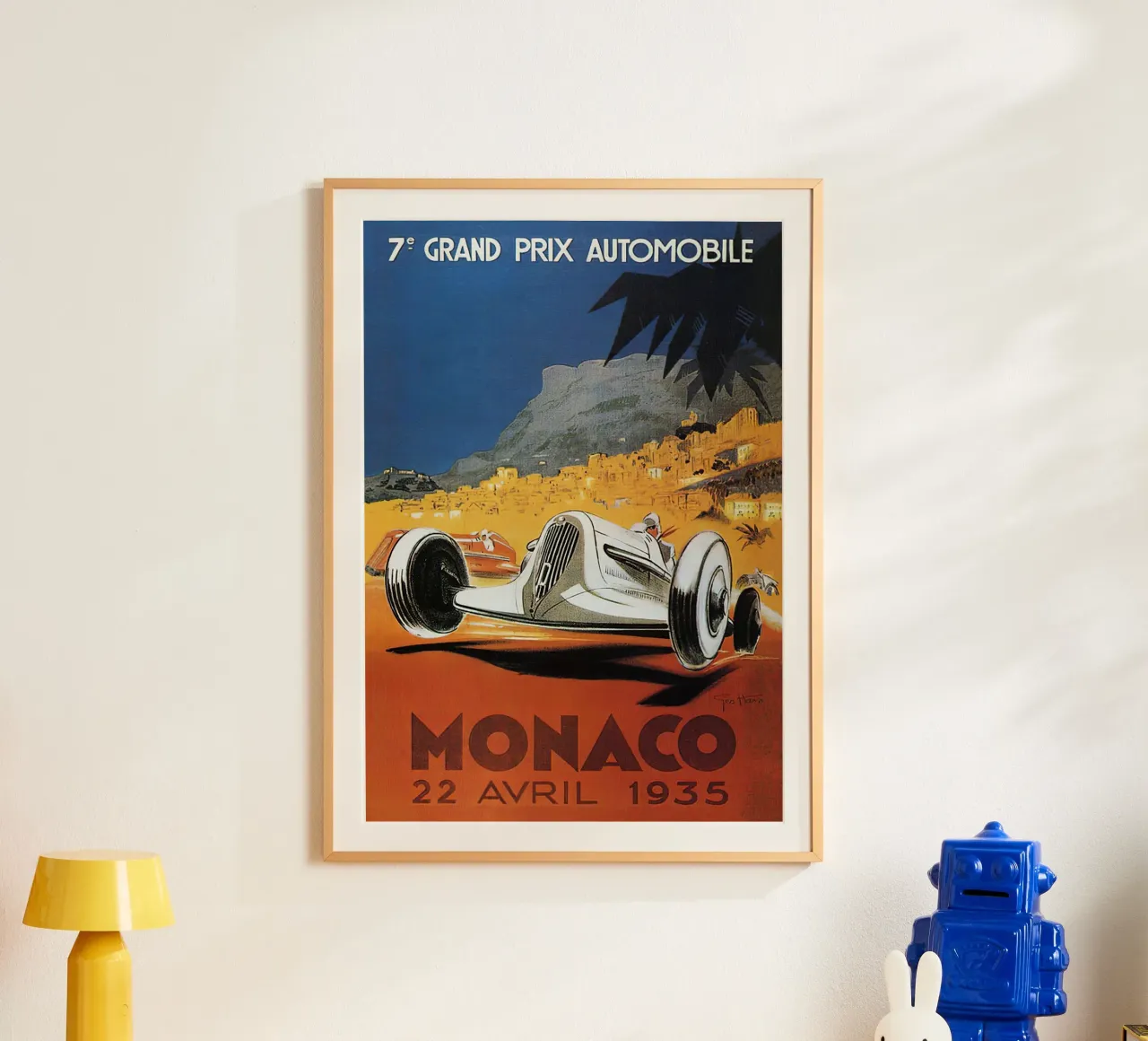 1935 Gran Premio di Monaco poster con telaio in plastica da hanna shop