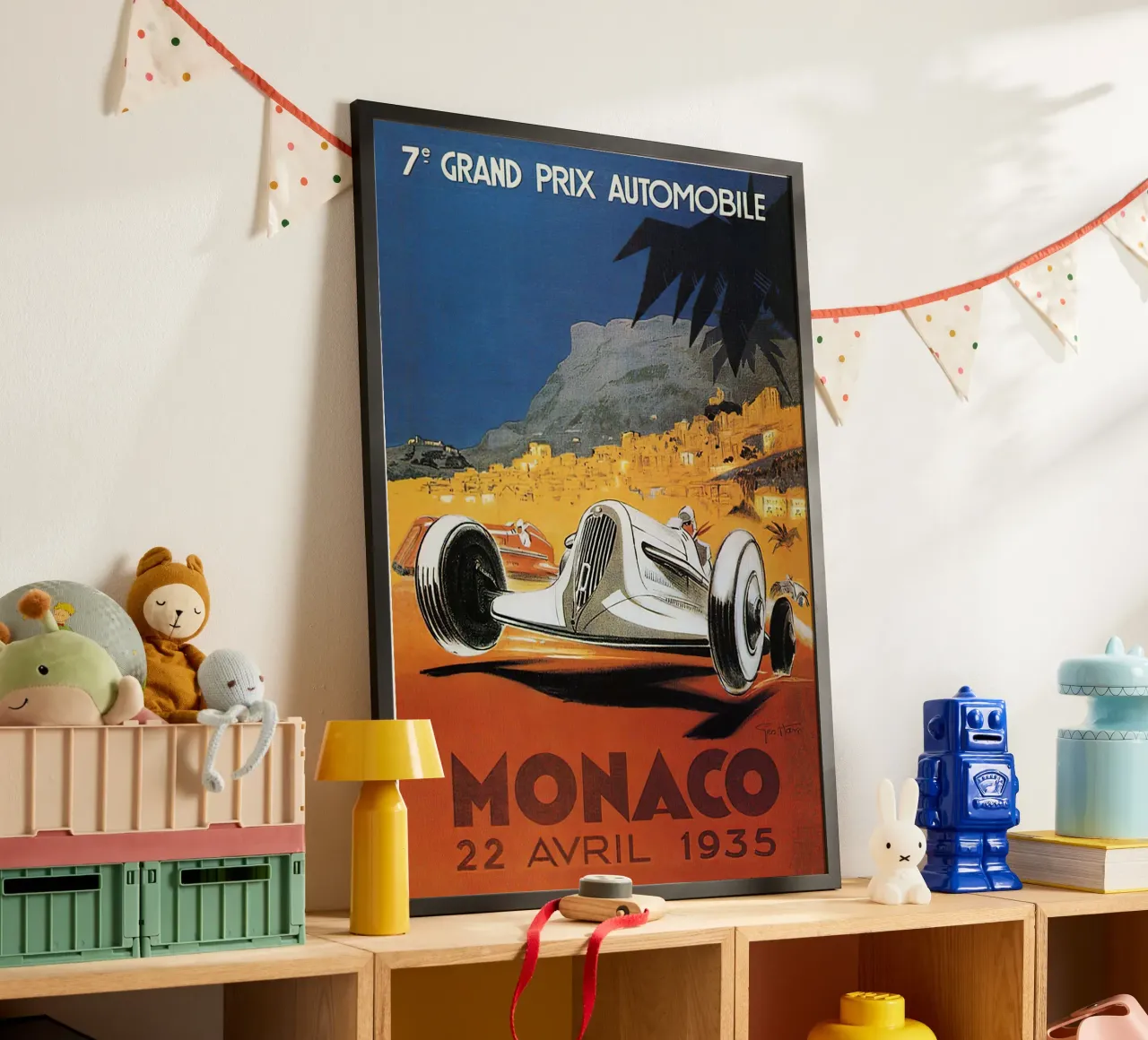 1935 Gran Premio di Monaco poster con telaio in plastica da hanna shop