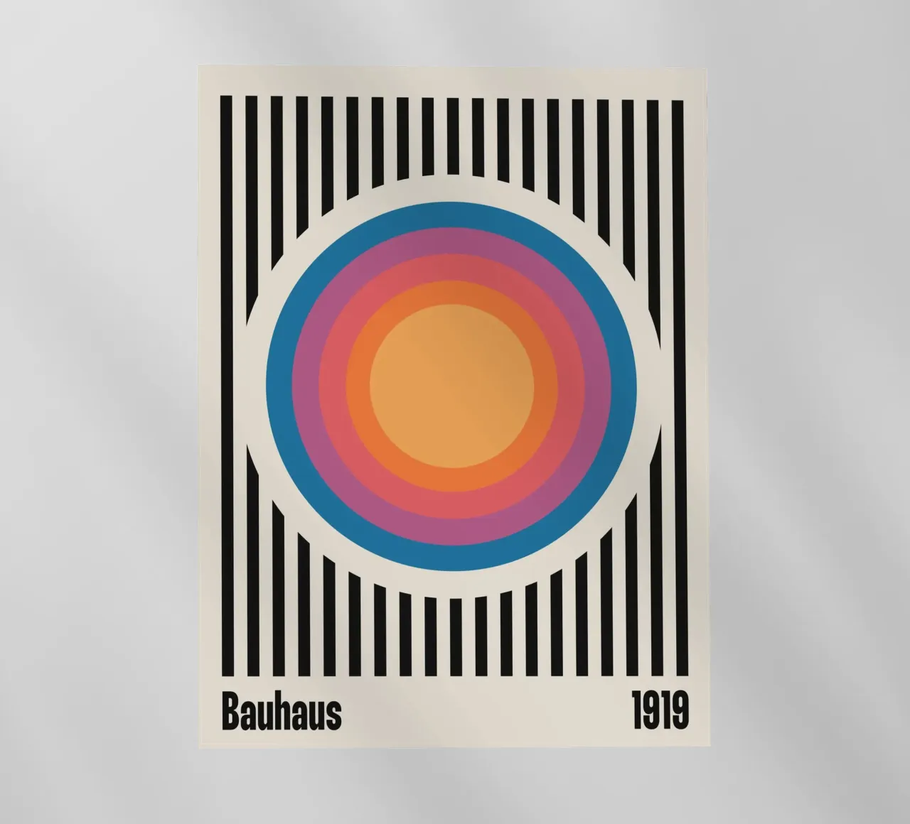 Bauhaus 1919 Stripes & Colored Circles Pattern backlit film by Paigaam Studio