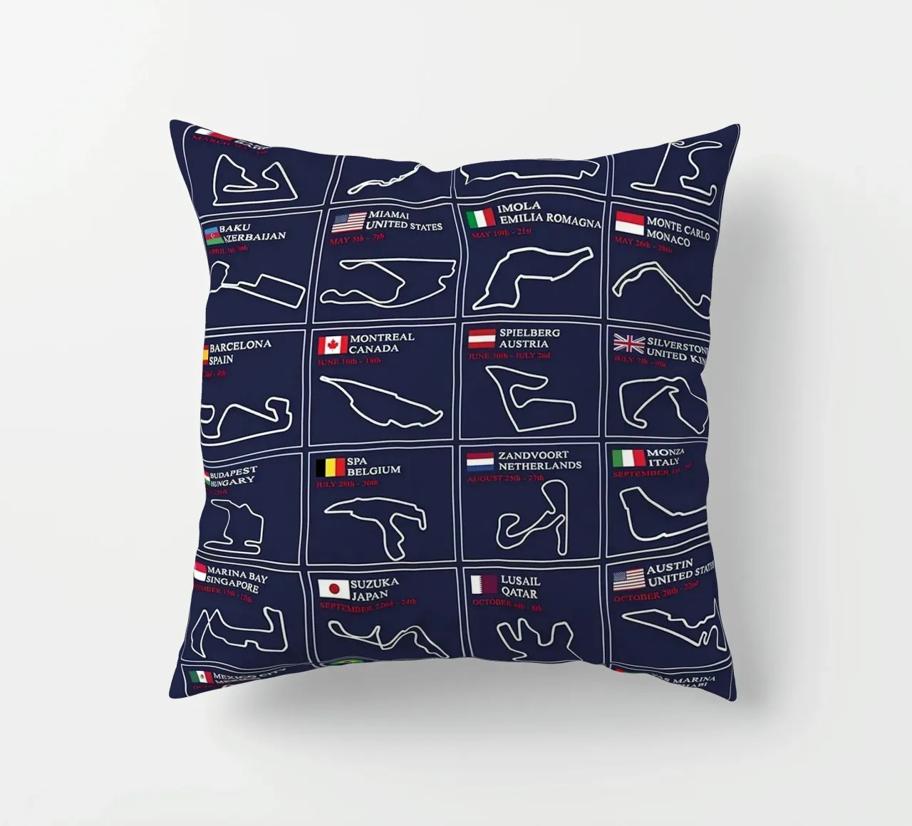2023 Circuito di formula 1 cuscino da hanna shop
