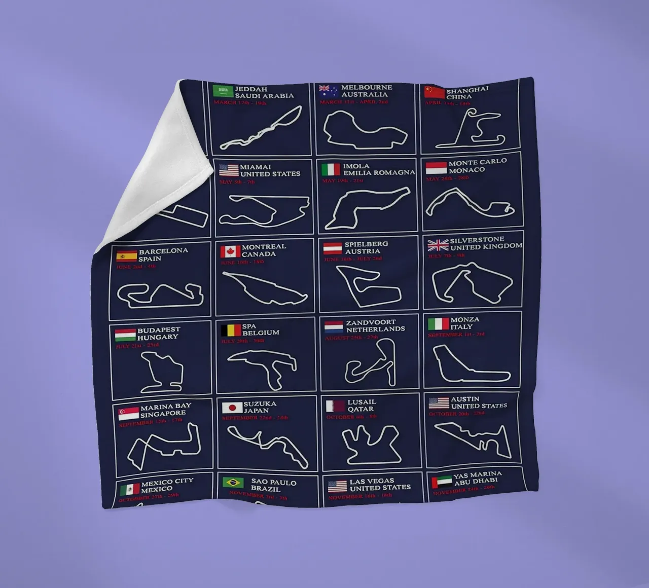 2023 Circuito di formula 1 coperta in pile da hanna shop