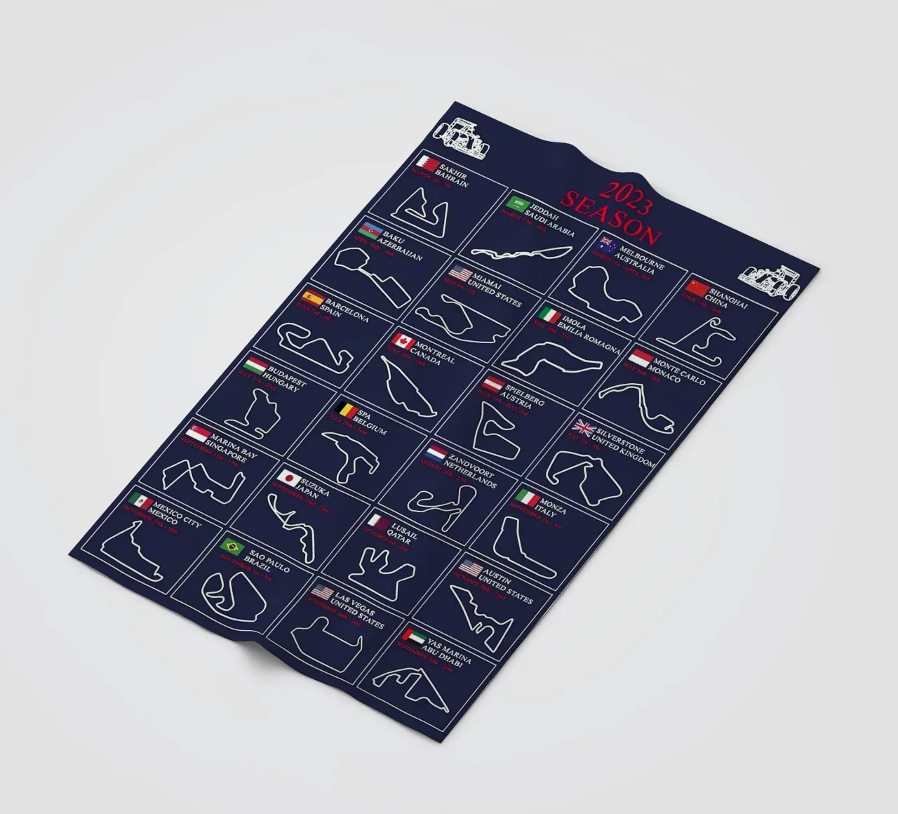 2023 Circuito di formula 1 coperta in pile da hanna shop