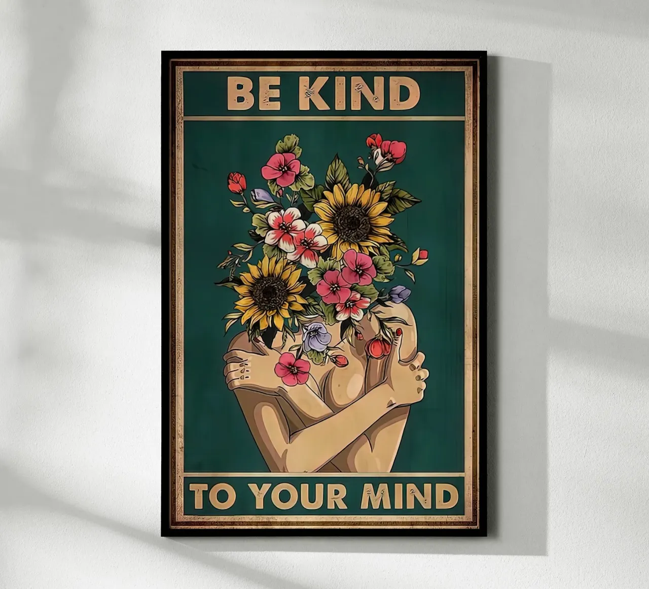 Siate gentili con la vostra mente poster con telaio in alluminio da hanna shop