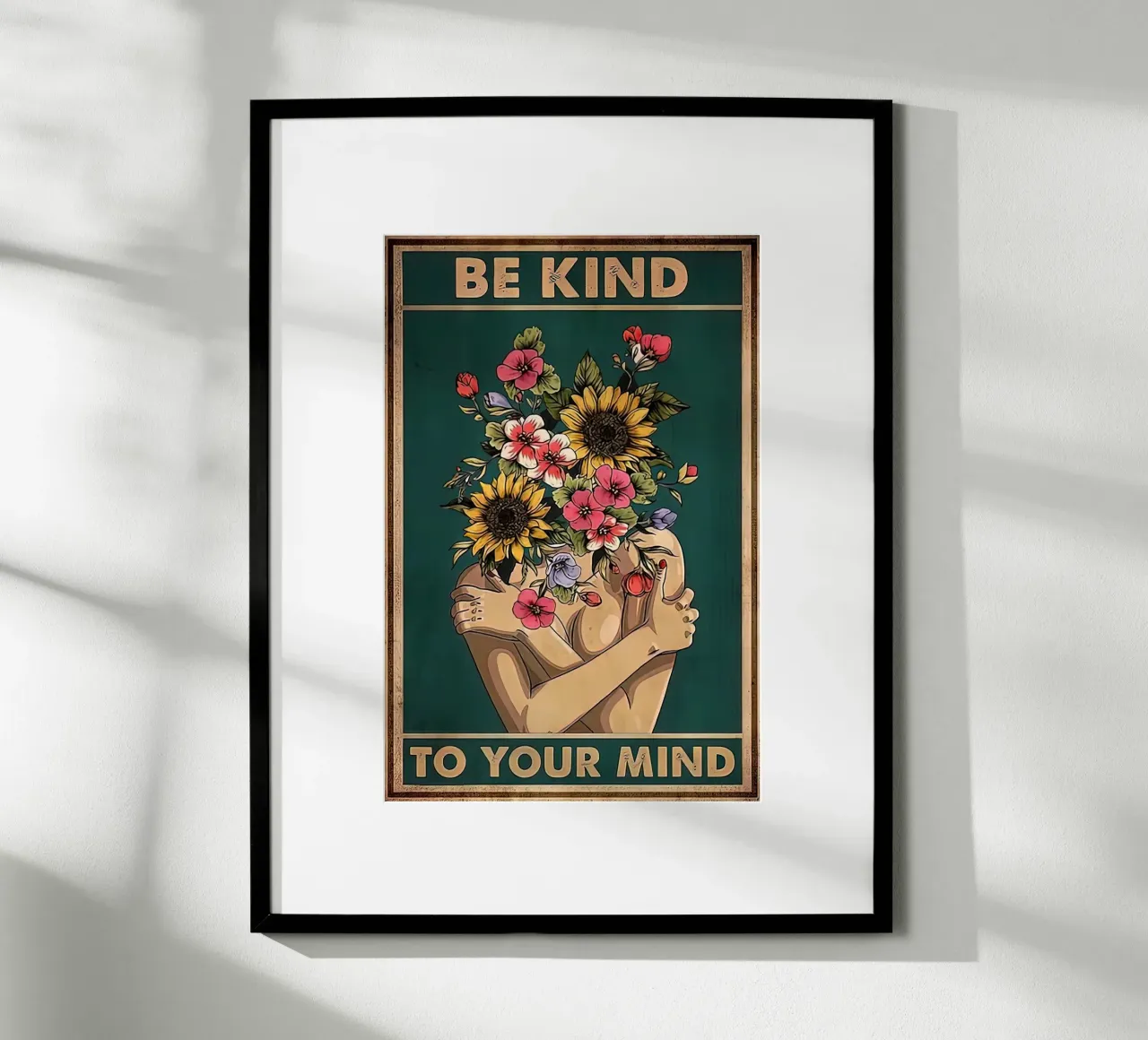 Siate gentili con la vostra mente poster con telaio in alluminio da hanna shop