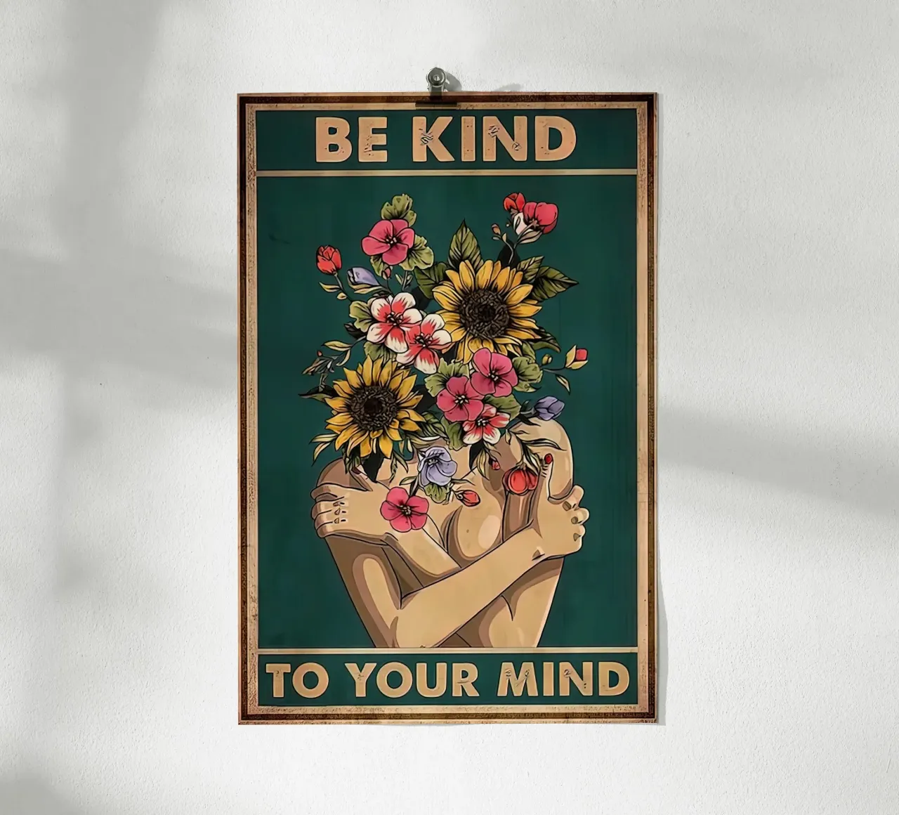 Siate gentili con la vostra mente poster con telaio in alluminio da hanna shop