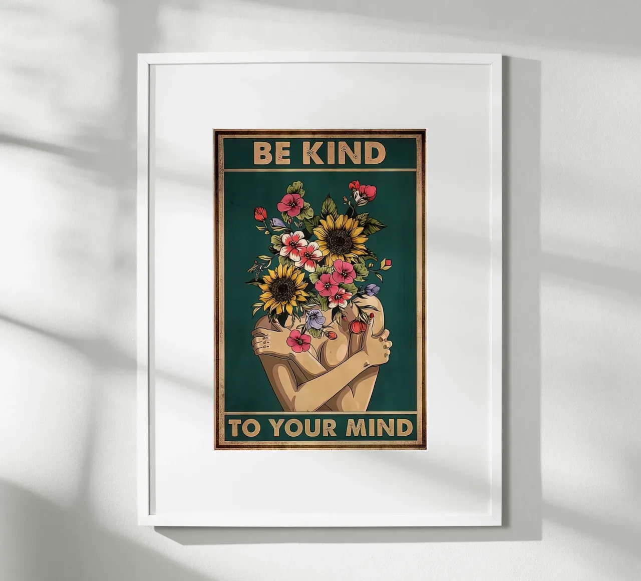 Siate gentili con la vostra mente poster con telaio in alluminio da hanna shop