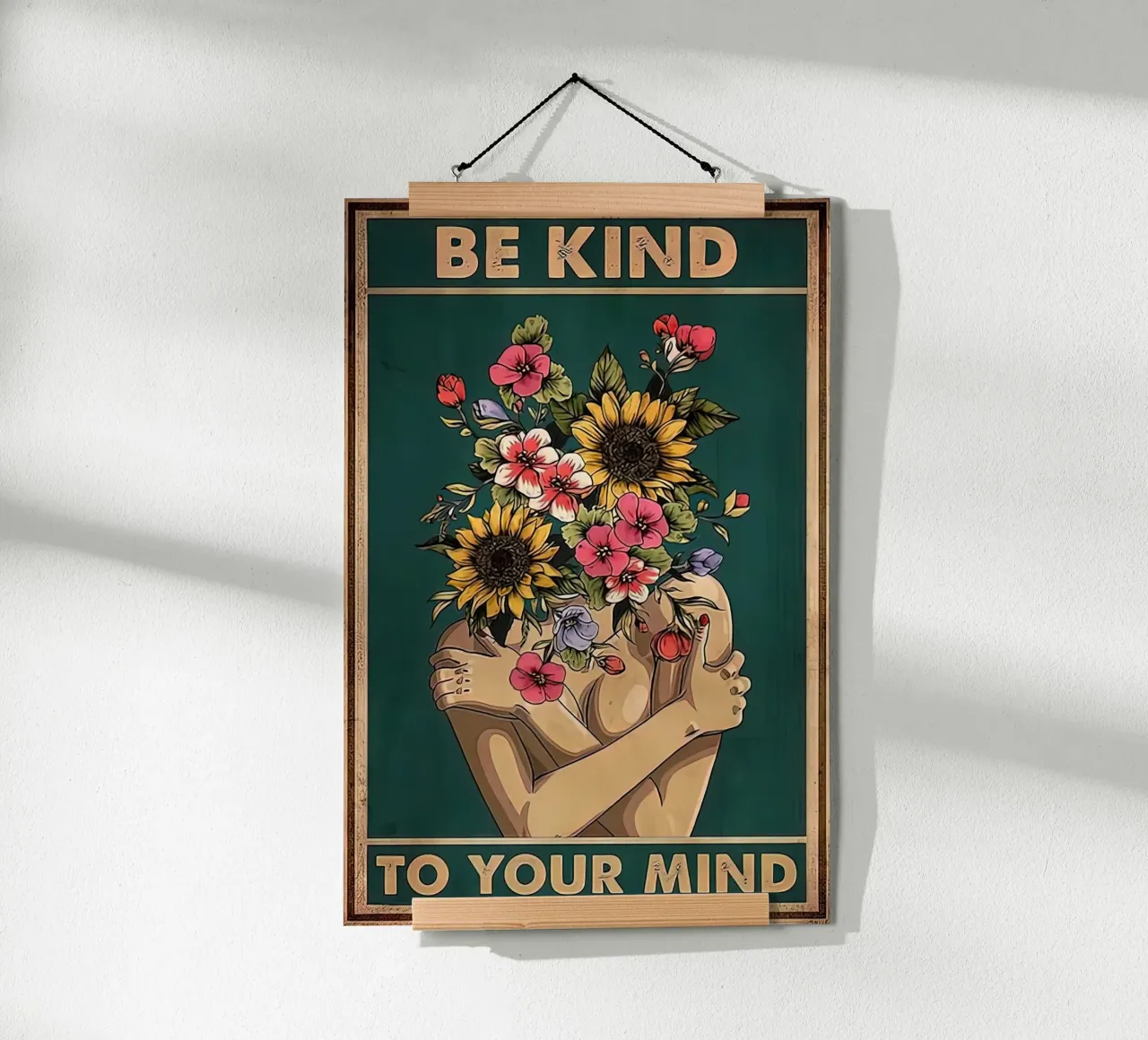 Siate gentili con la vostra mente poster con telaio in alluminio da hanna shop