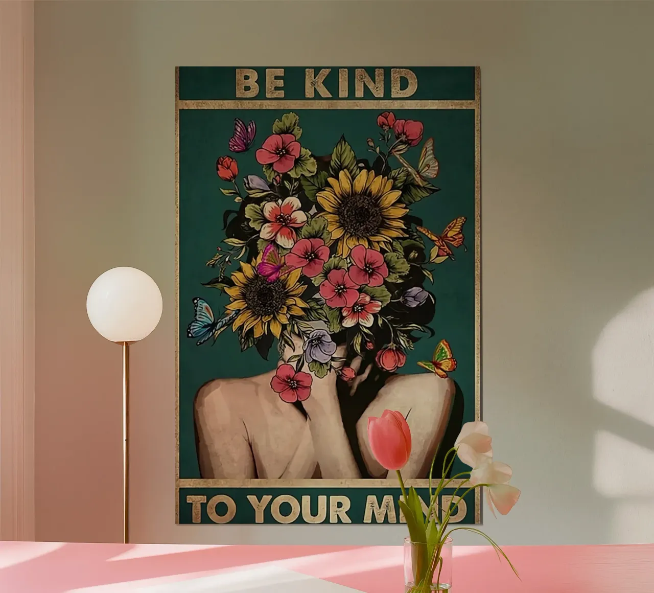 Siate gentili con la vostra mente poster con telaio in alluminio da hanna shop