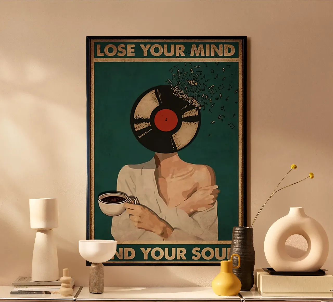 Siate gentili con la vostra mente poster con telaio in alluminio da hanna shop