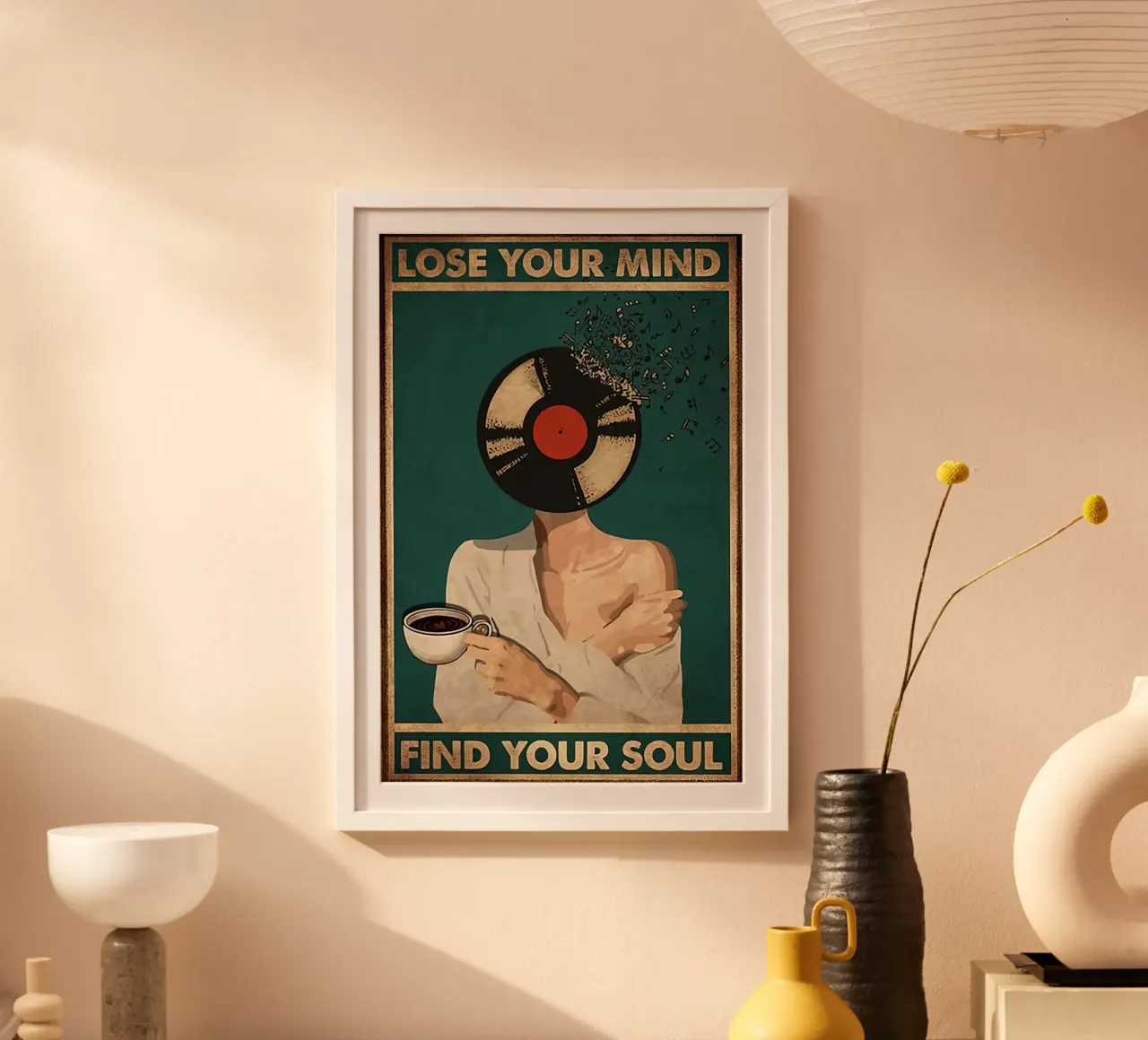 Siate gentili con la vostra mente poster con telaio in alluminio da hanna shop