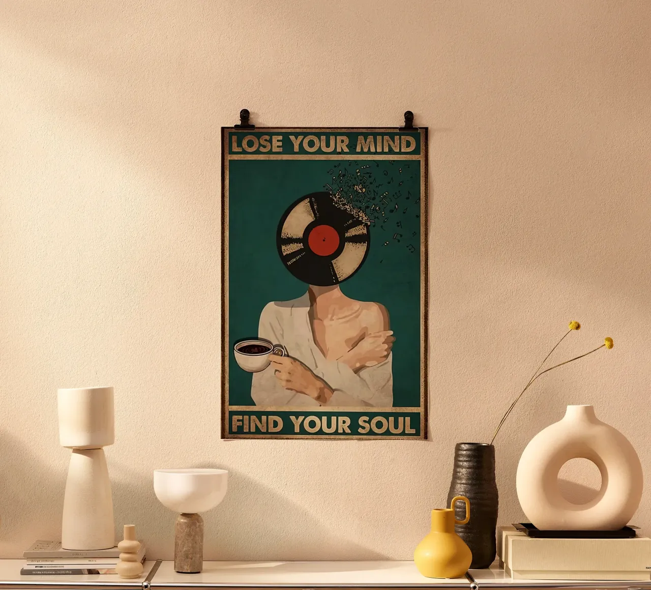 Siate gentili con la vostra mente poster con telaio in alluminio da hanna shop
