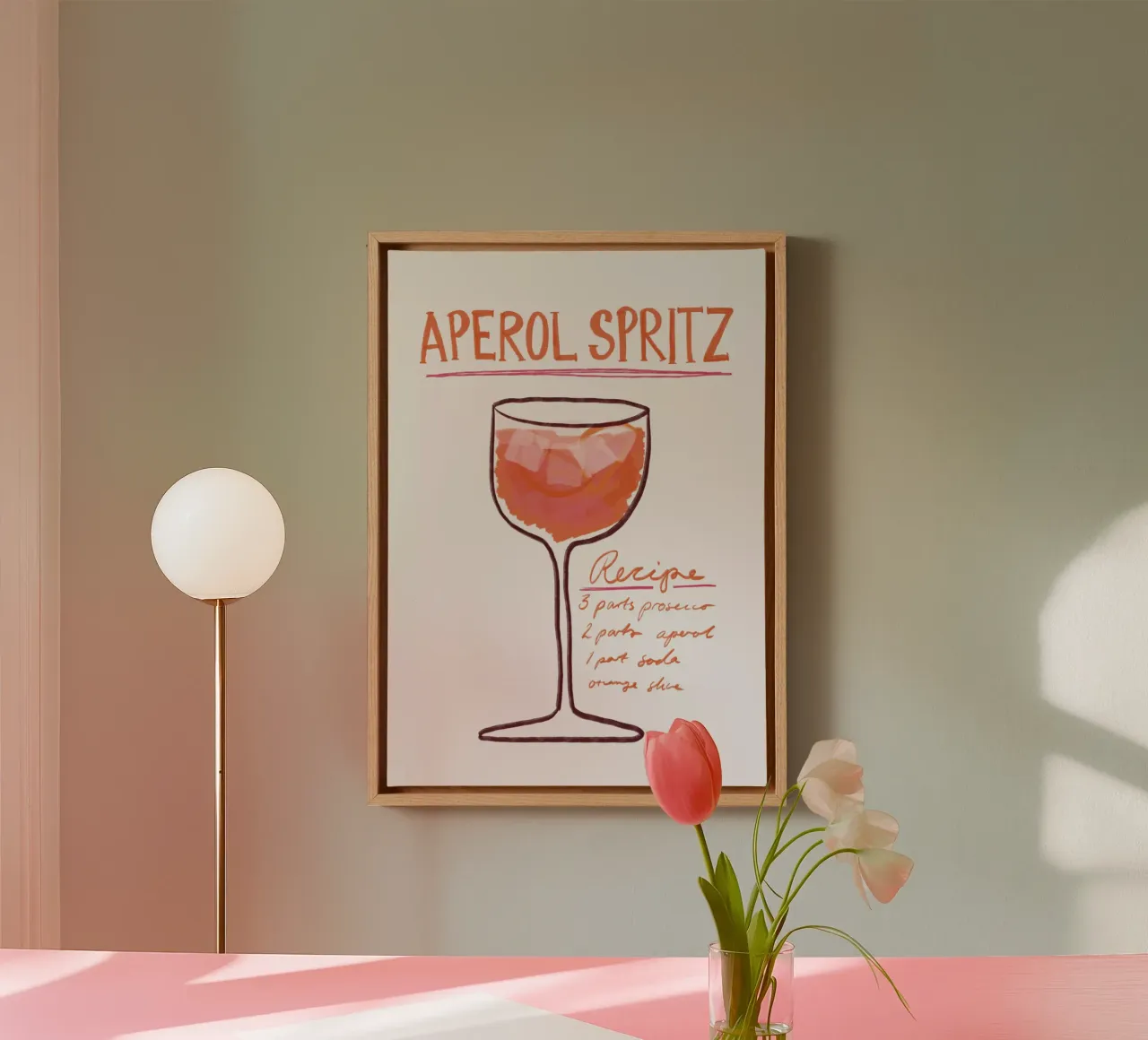 Aperol Spritz tela con Cornice a cassetta da Athene Fritsch