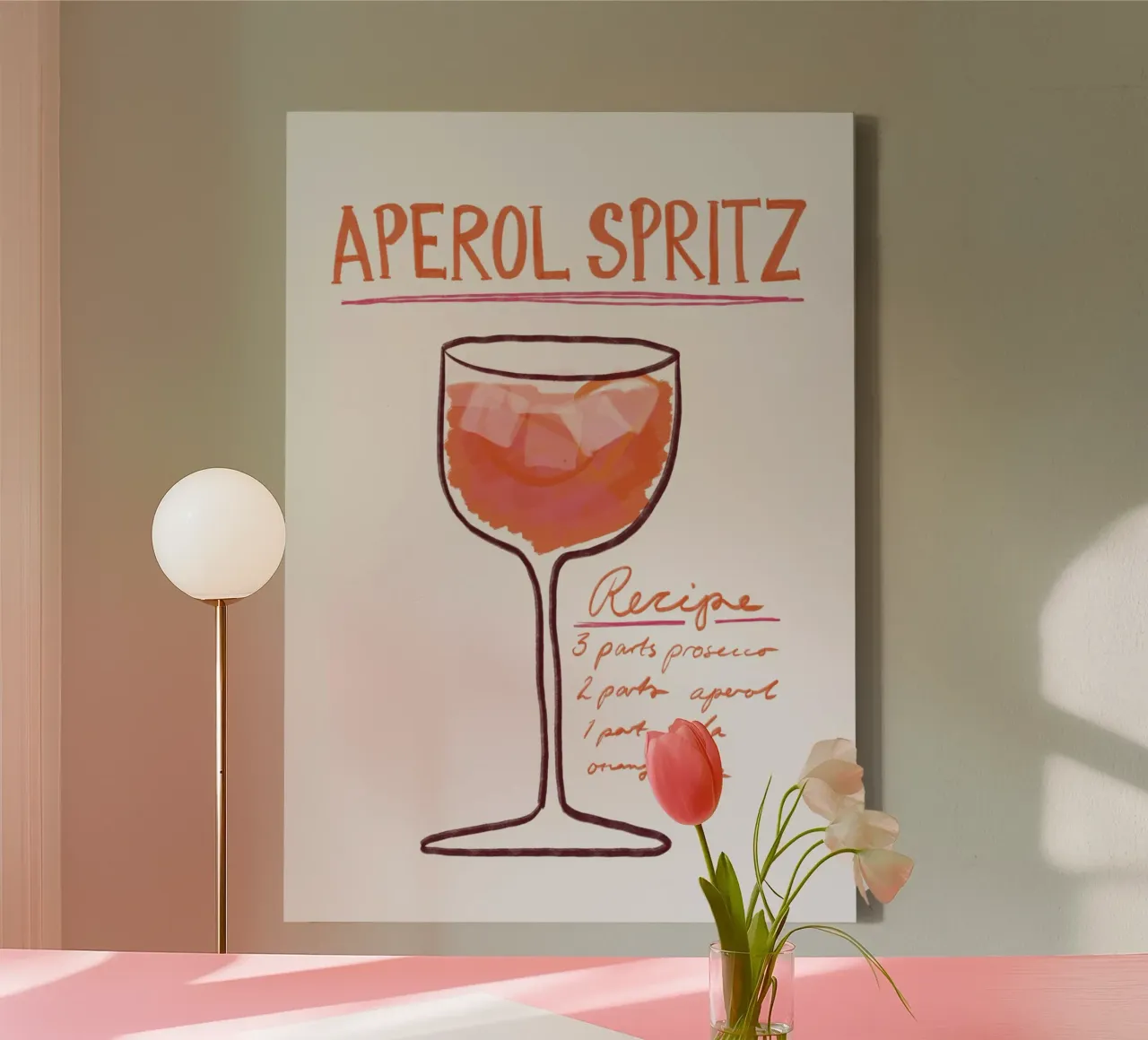 Aperol Spritz tela con Cornice a cassetta da Athene Fritsch