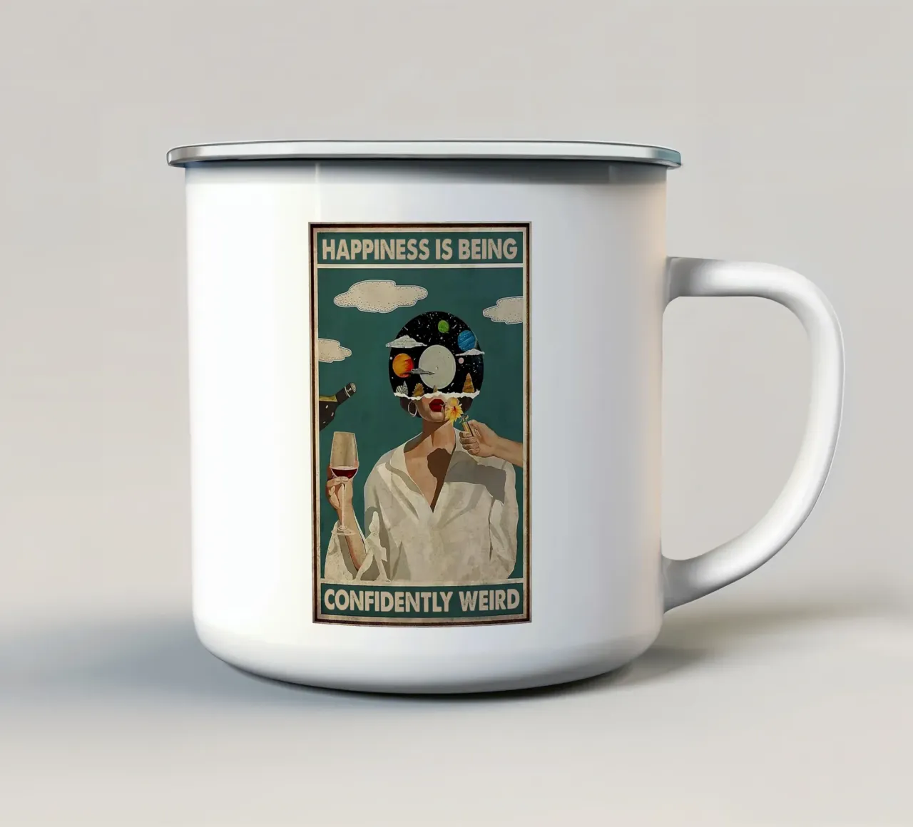 Perdere la mente e ritrovare l'anima tazza in smalto da hanna shop