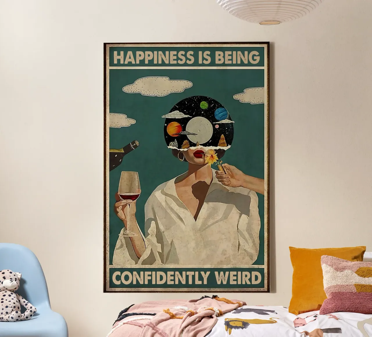 Perdre la tête, retrouver l'âme toile avec Caisse américaine de hanna shop