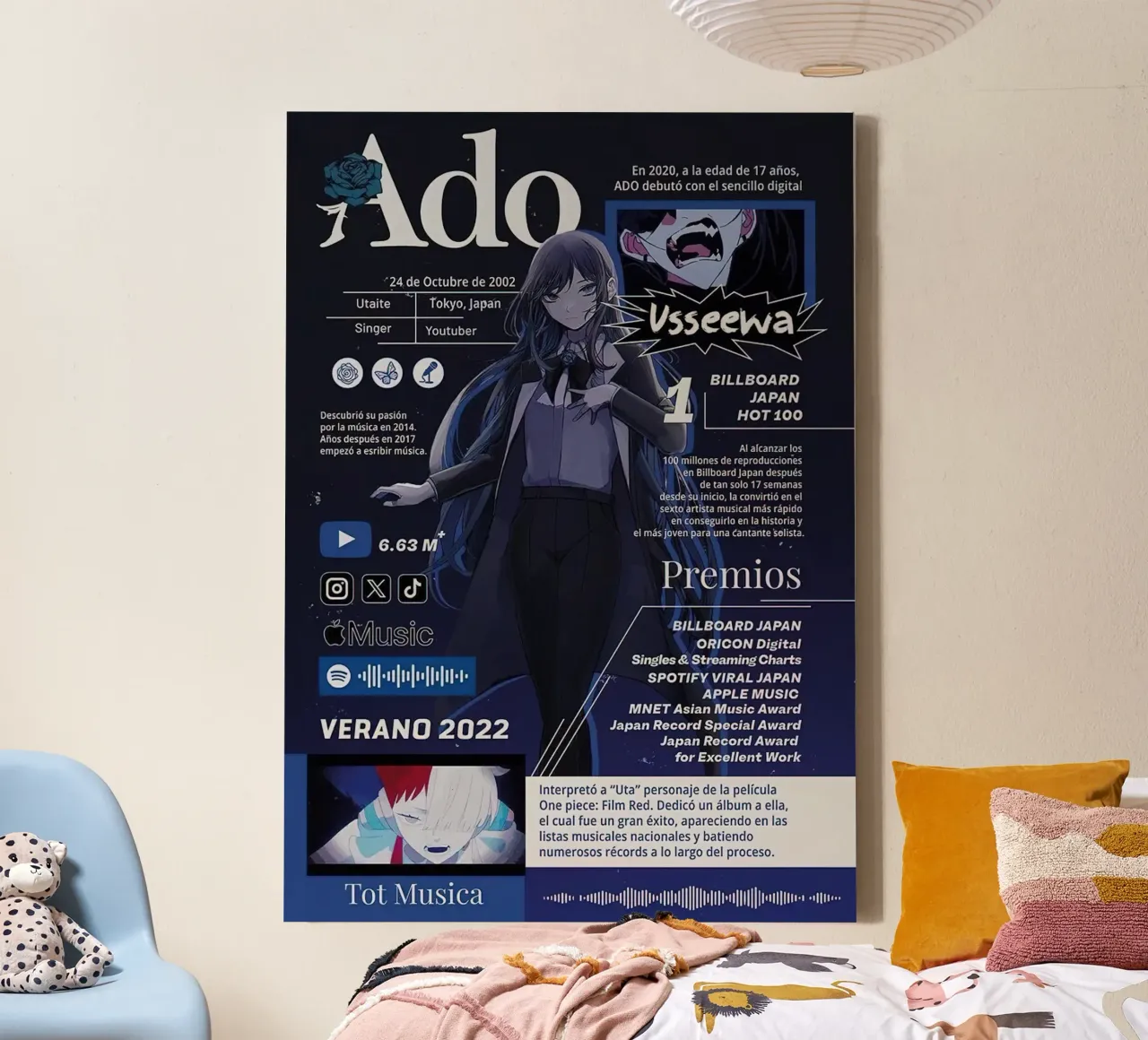 Cantante ADO tela con Cornice a cassetta da hanna shop