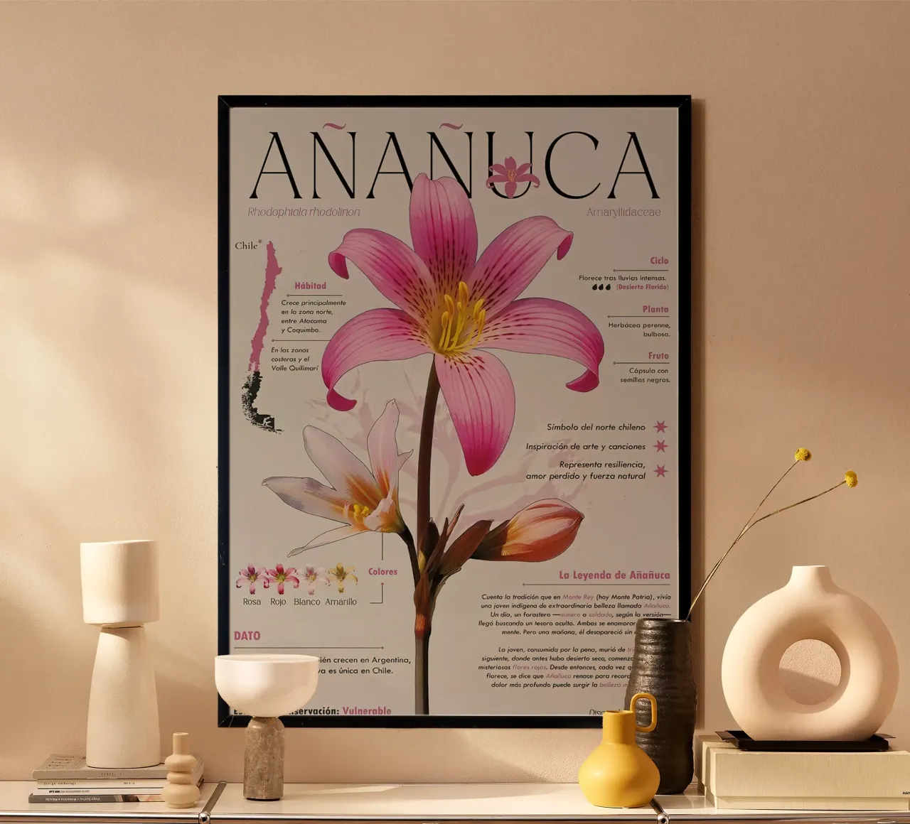 Añañuca poster con telaio in alluminio da hanna shop