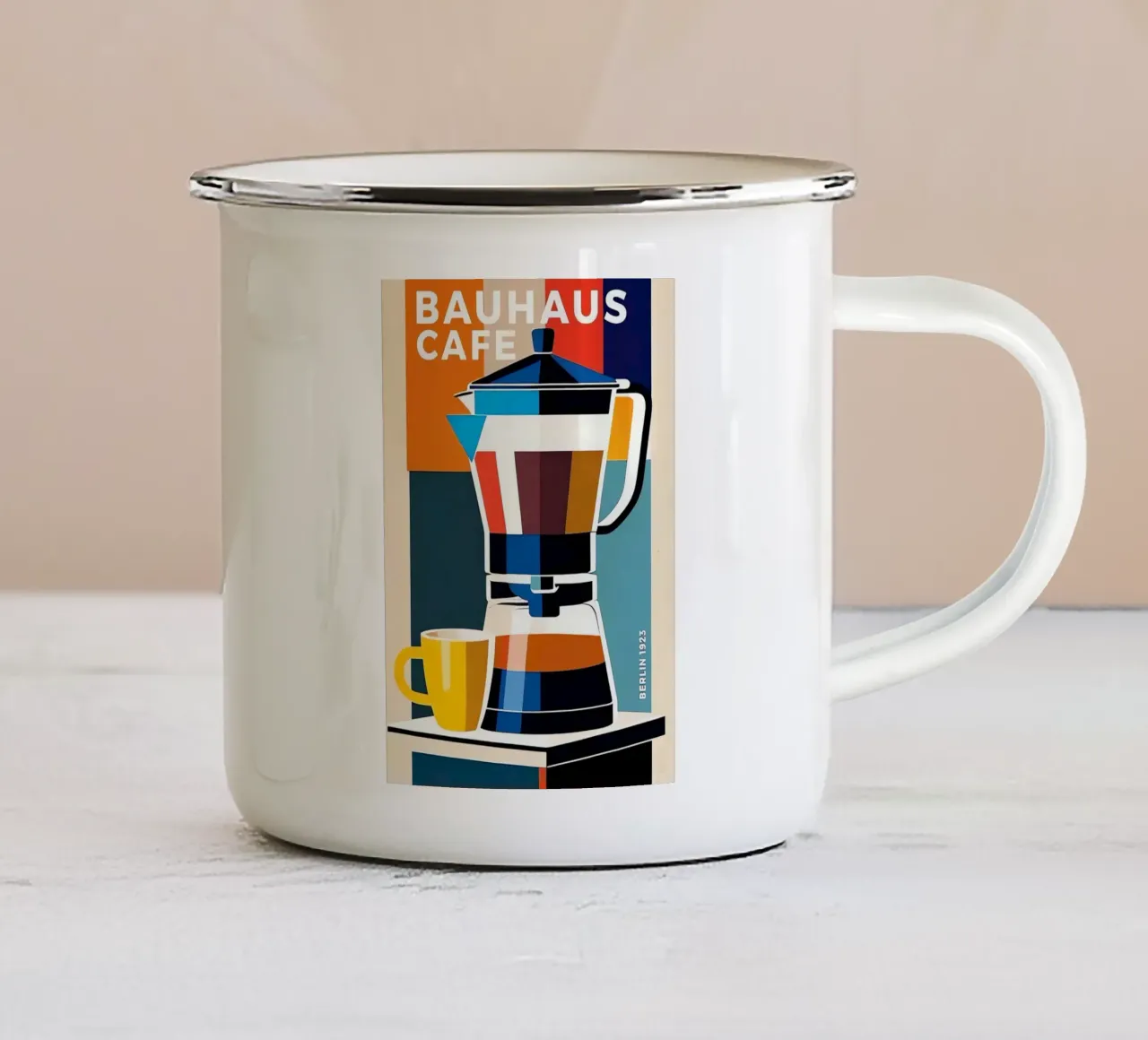 Caffè Bauhaus tazza in smalto da Brooke