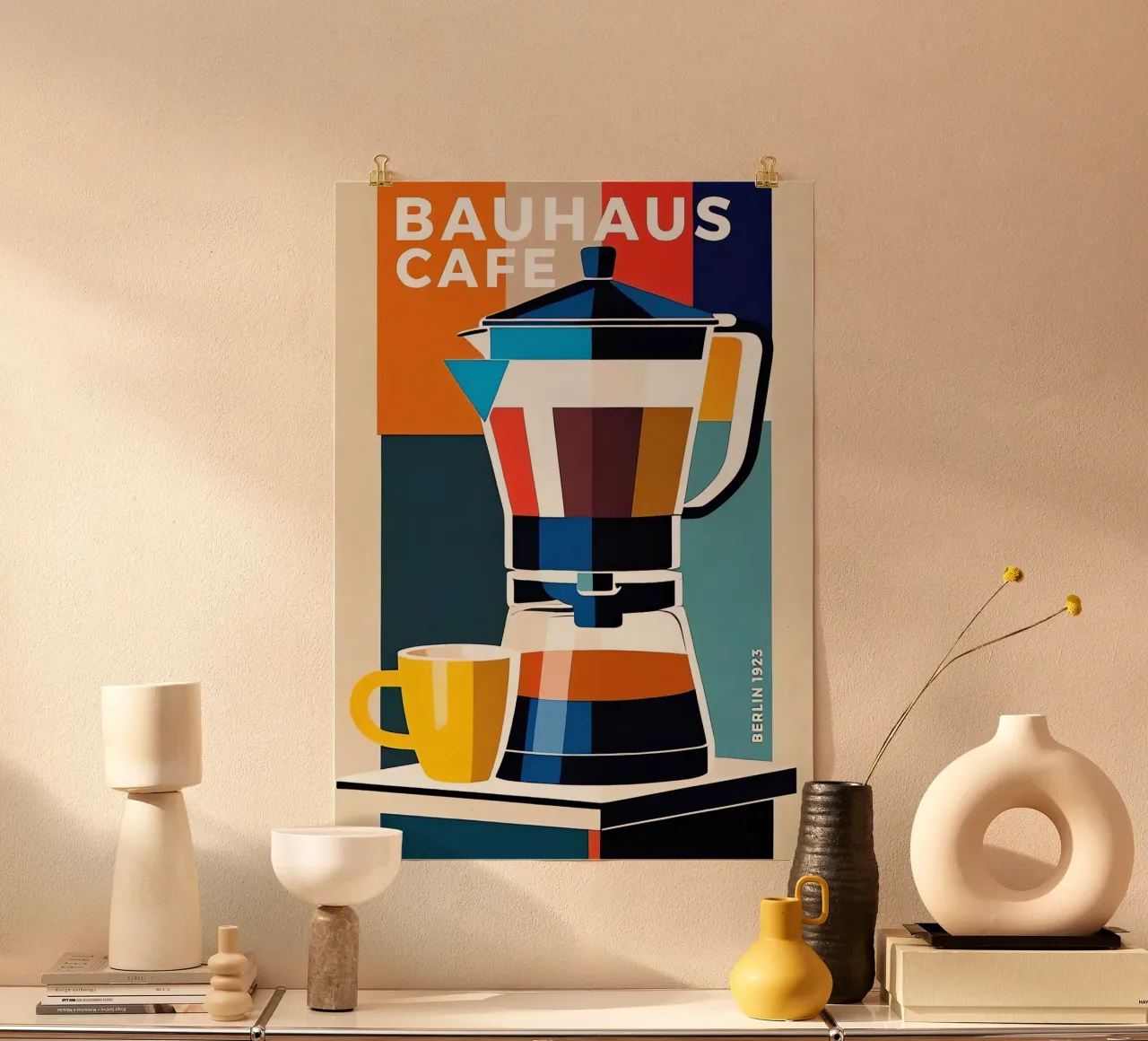 Caffè Bauhaus poster con telaio in plastica da Brooke