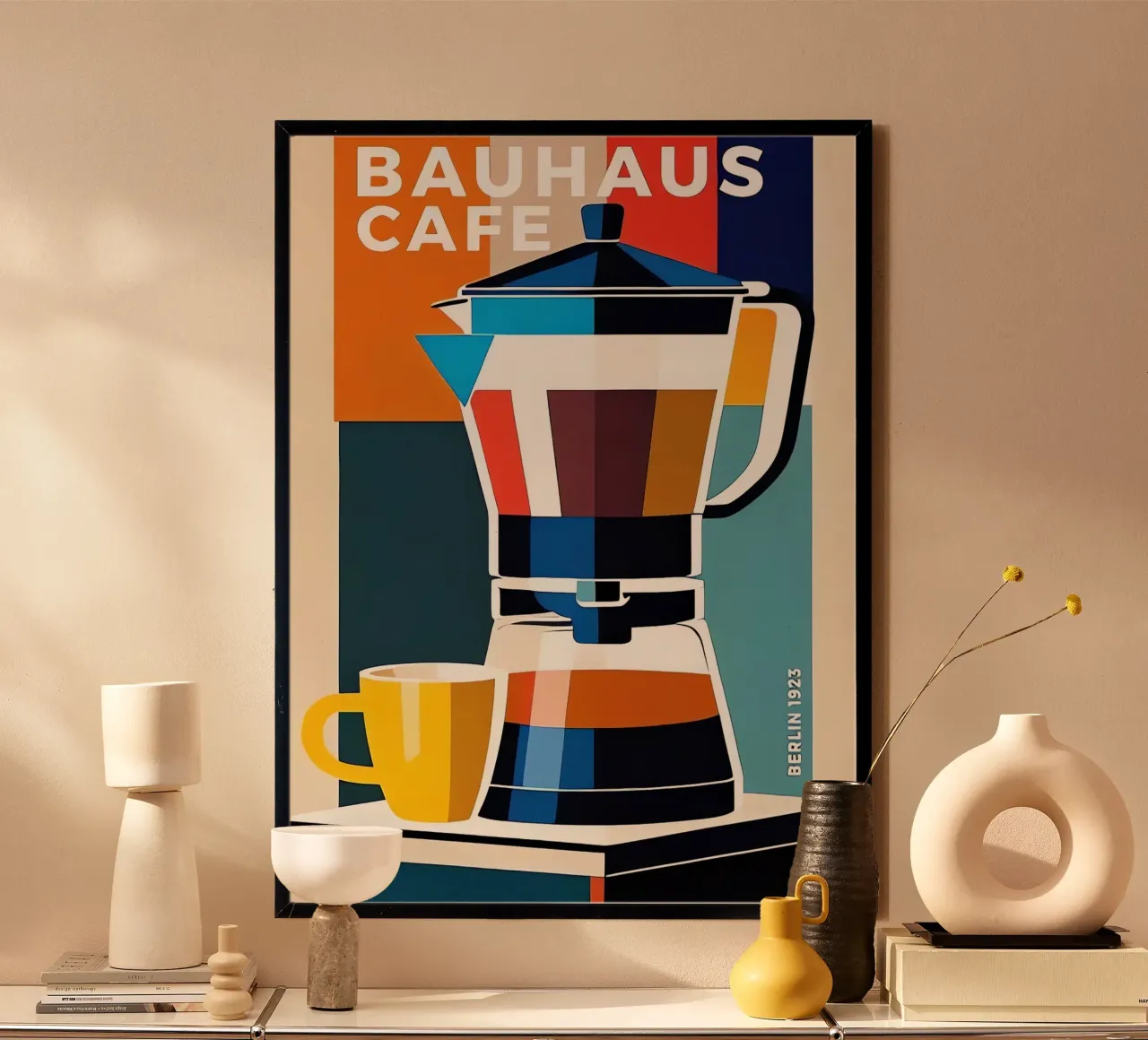 Caffè Bauhaus poster con telaio in plastica da Brooke