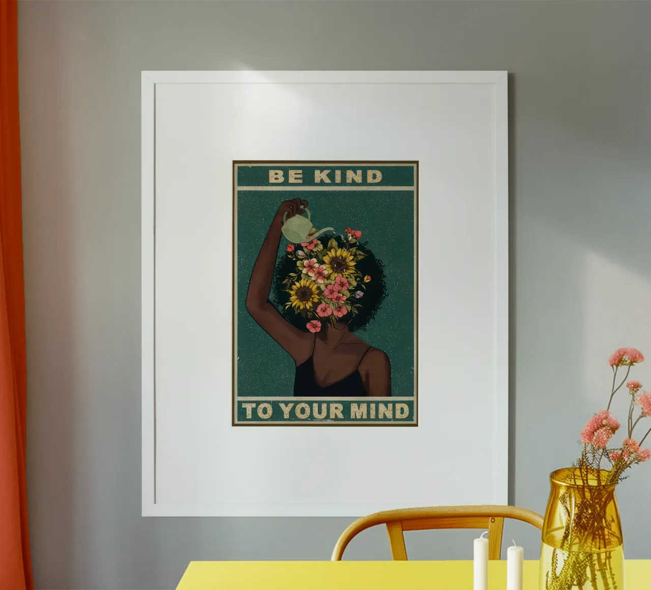 Siate gentili con la vostra mente poster con telaio in alluminio da hanna shop
