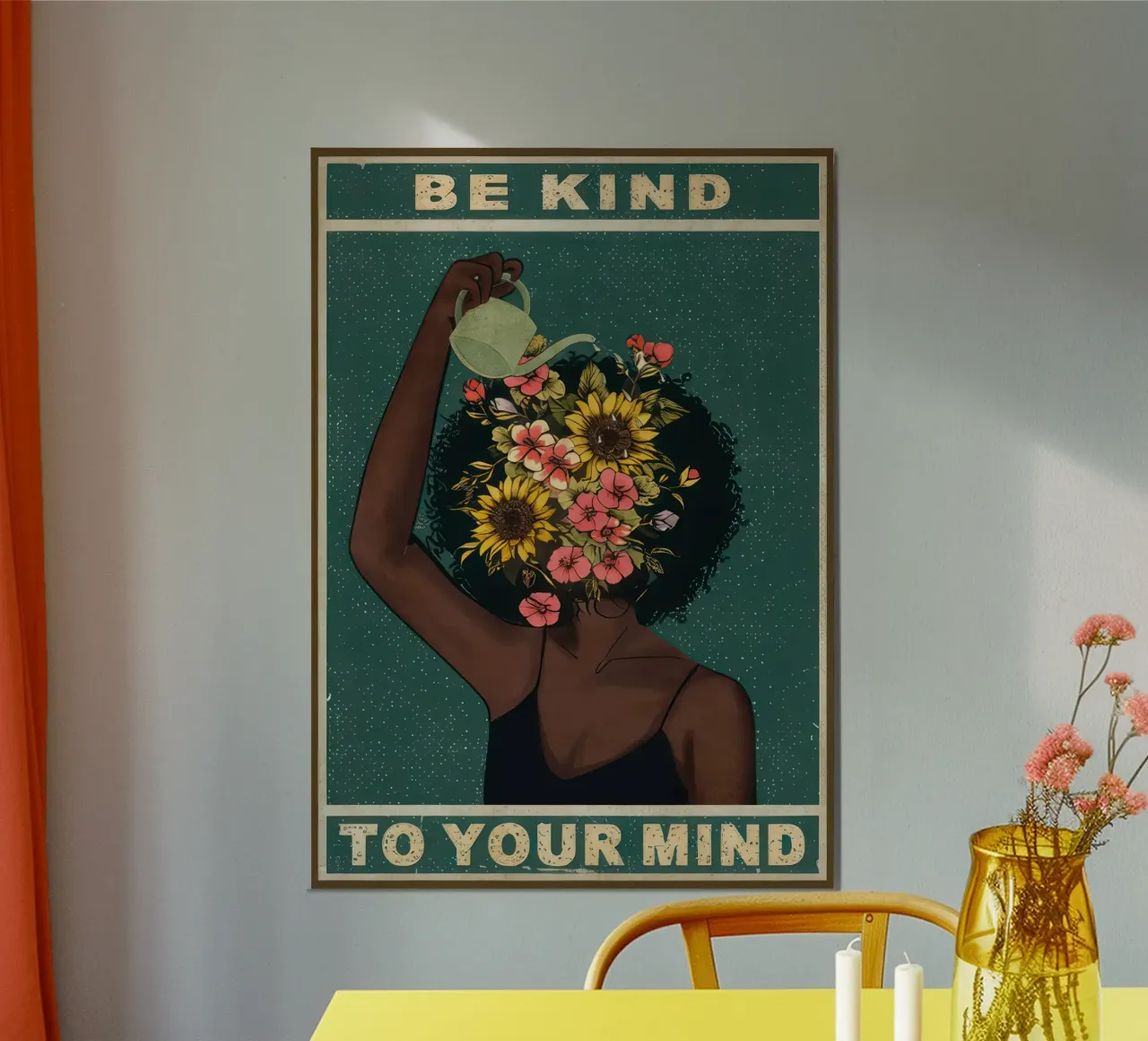 Siate gentili con la vostra mente poster con telaio in alluminio da hanna shop