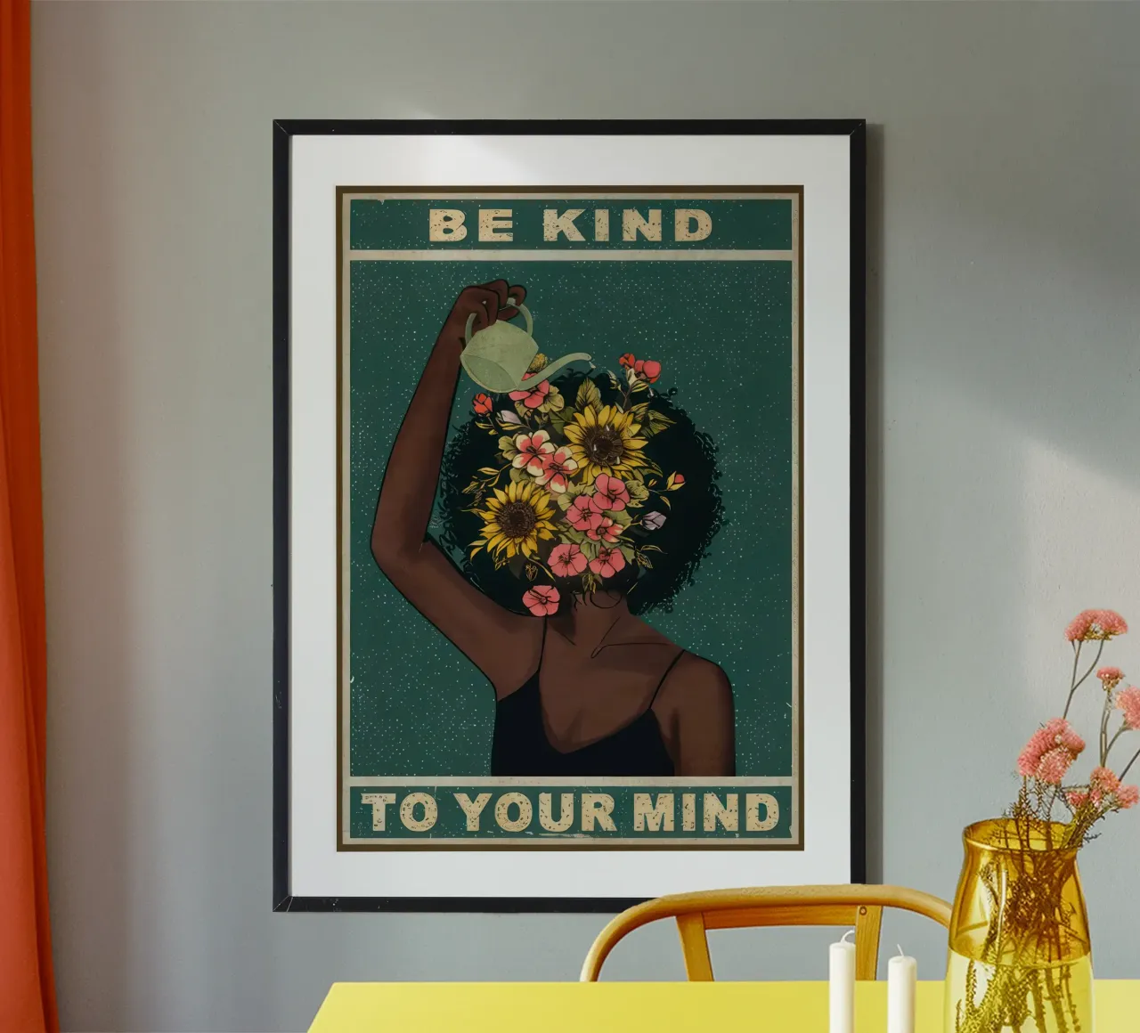 Siate gentili con la vostra mente poster con telaio in alluminio da hanna shop