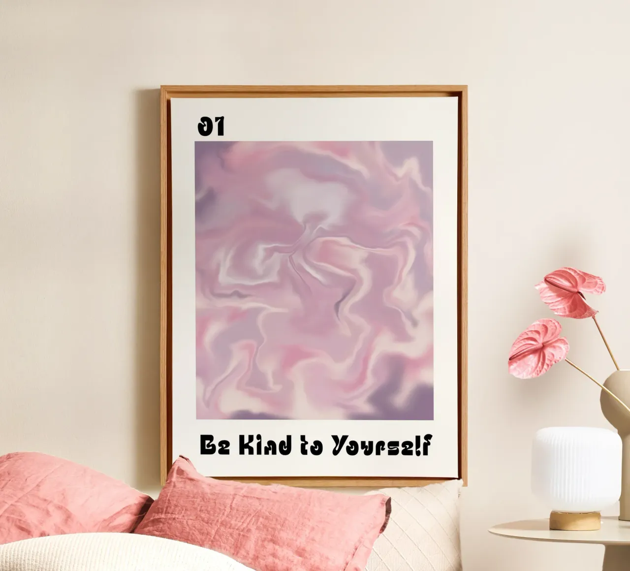 Wees aardig voor jezelf canvas met Baklijst van hanna shop