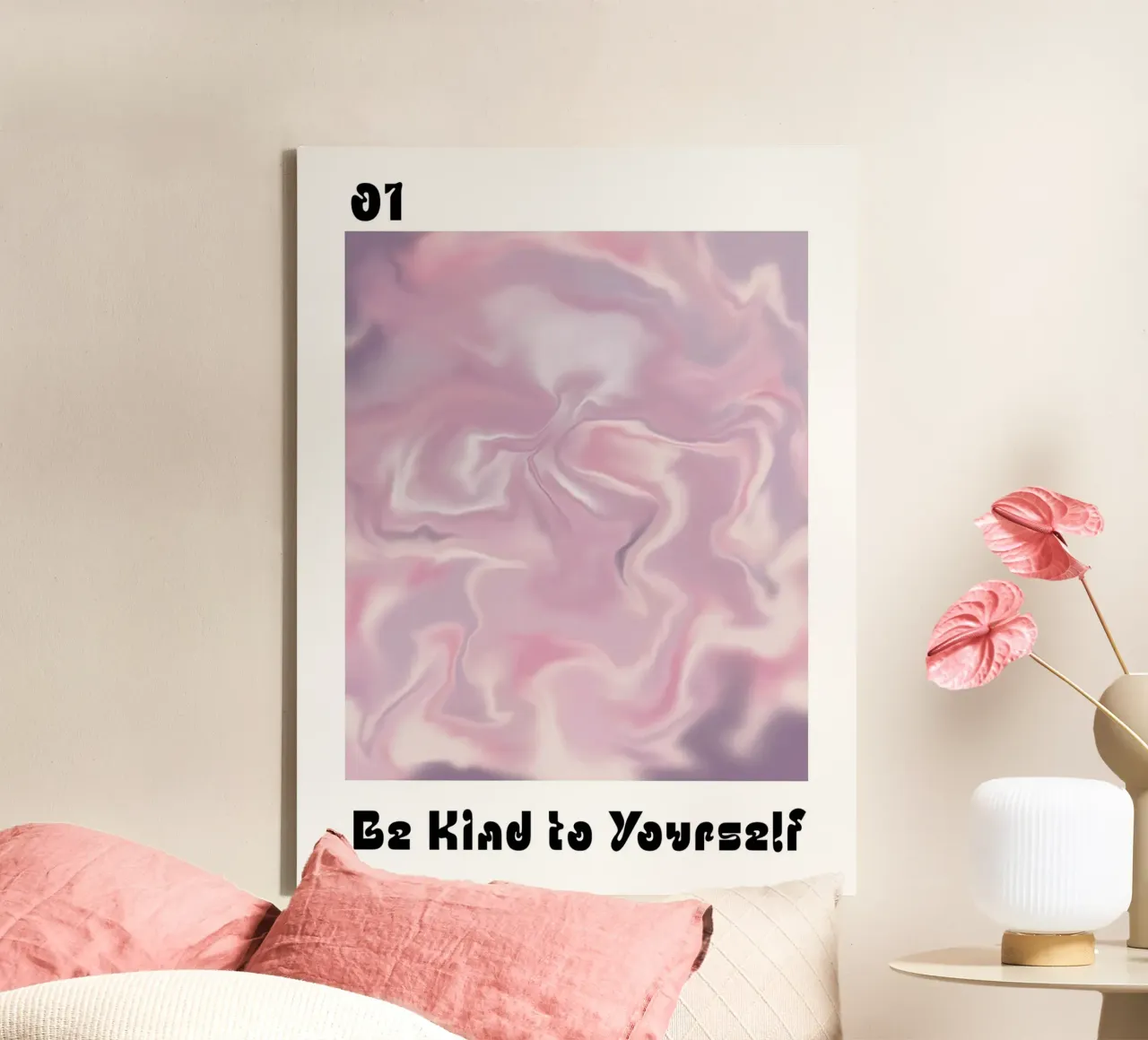 Wees aardig voor jezelf canvas met Baklijst van hanna shop