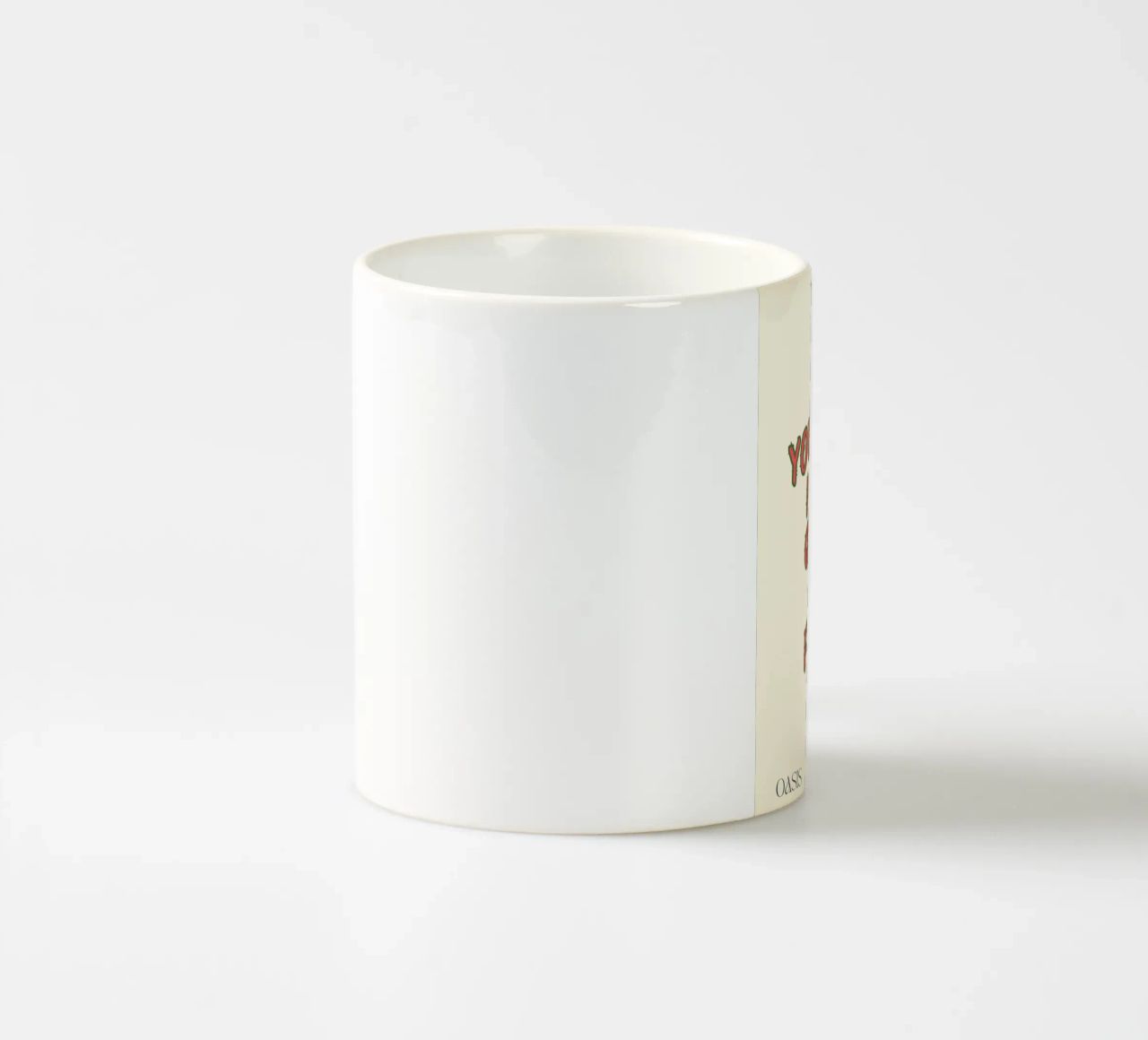 Oasis - Live Forever typography design tazza in ceramica da Proper job studio