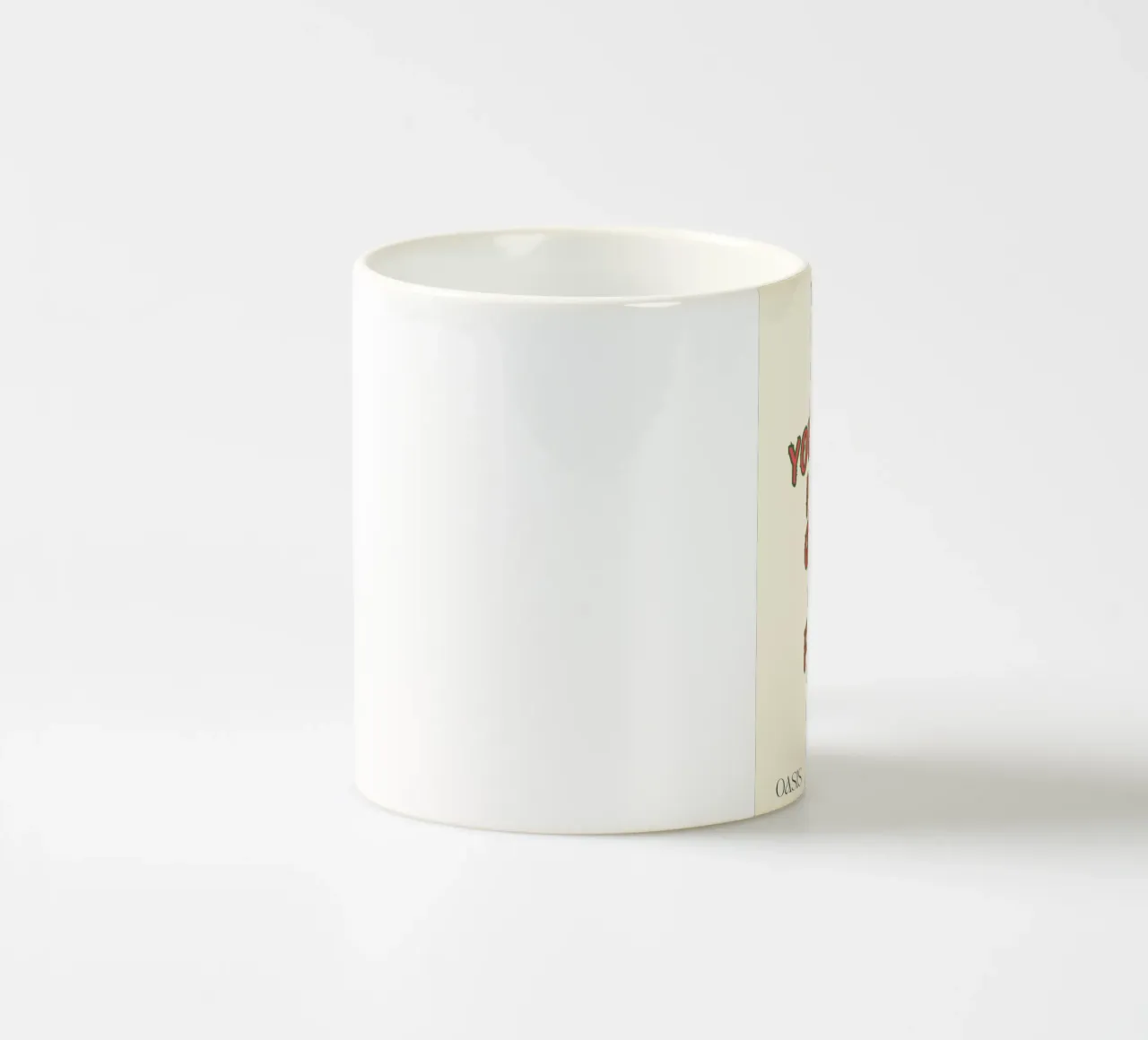 Oasis - Live Forever typography design tazza in ceramica da Proper job studio
