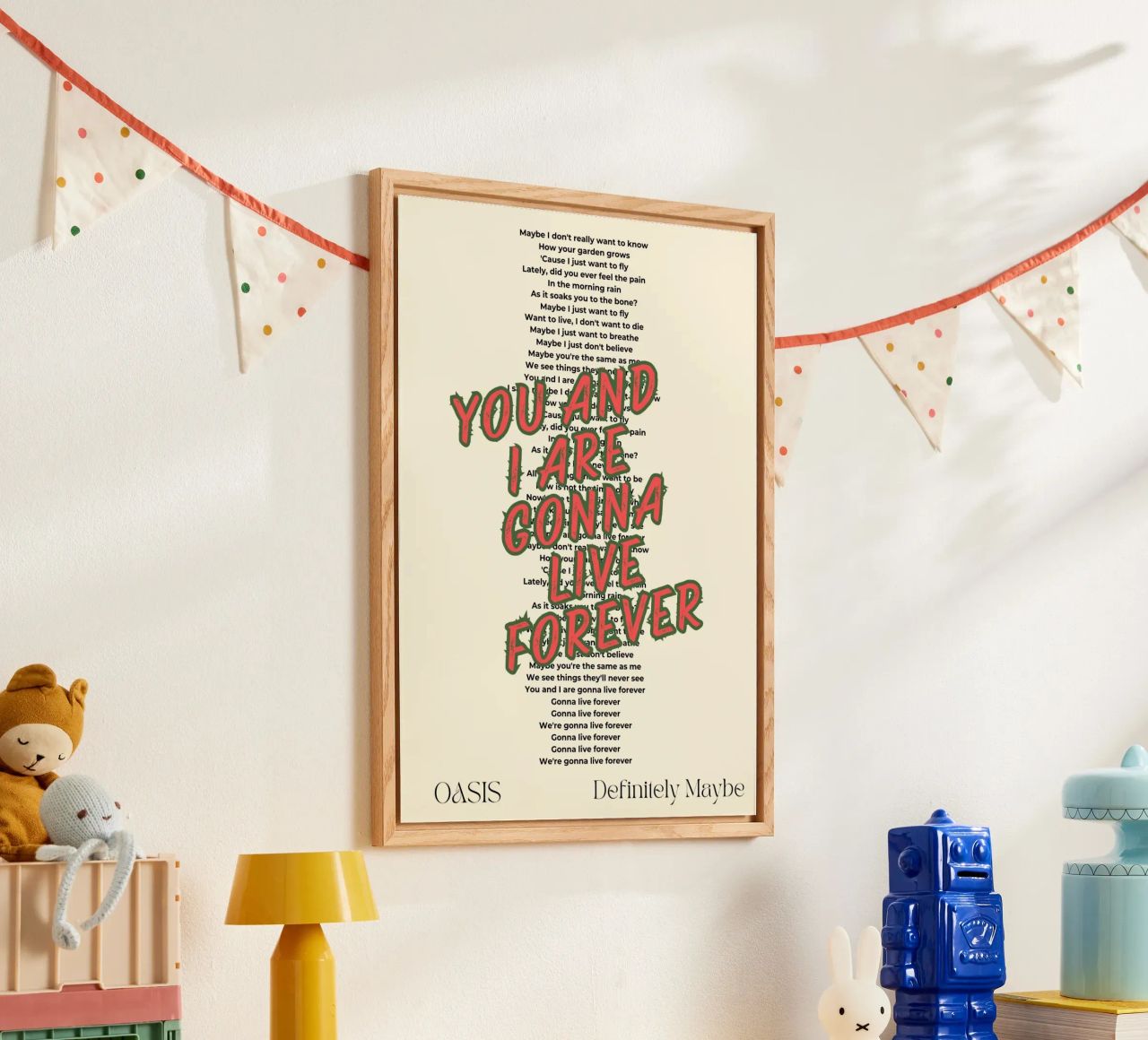 Oasis - Live Forever typography design plexiglass da Proper job studio