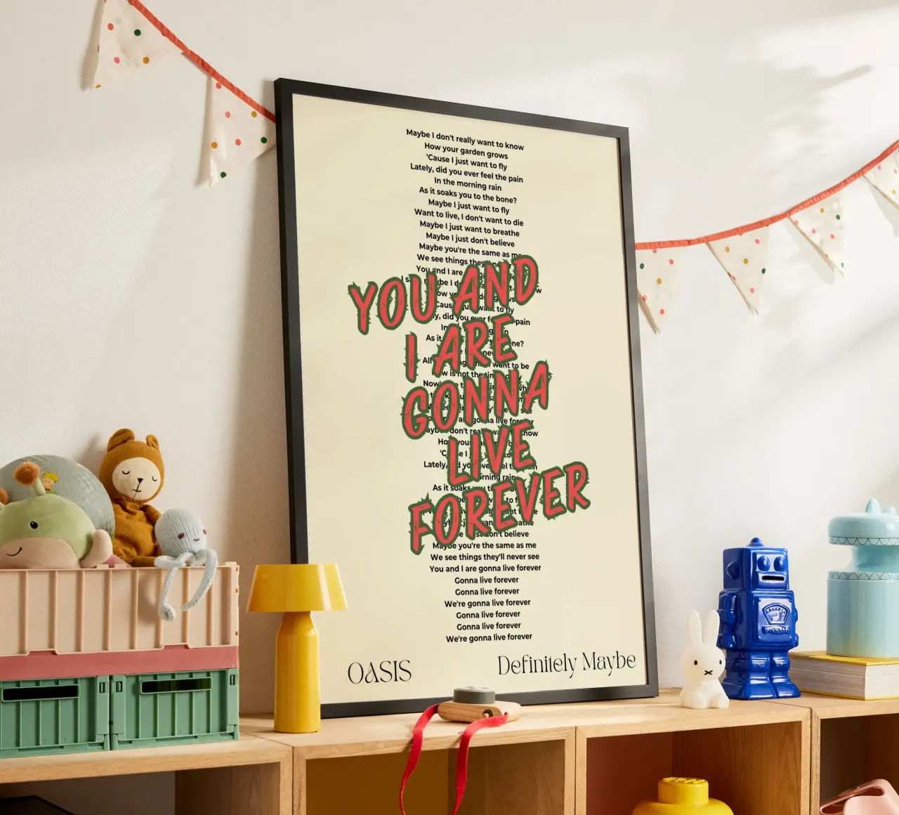 Oasis - Live Forever typography design poster da Proper job studio