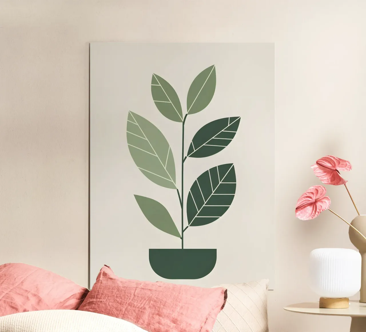 Impianto astratto poster con telaio in alluminio da The Green Room
