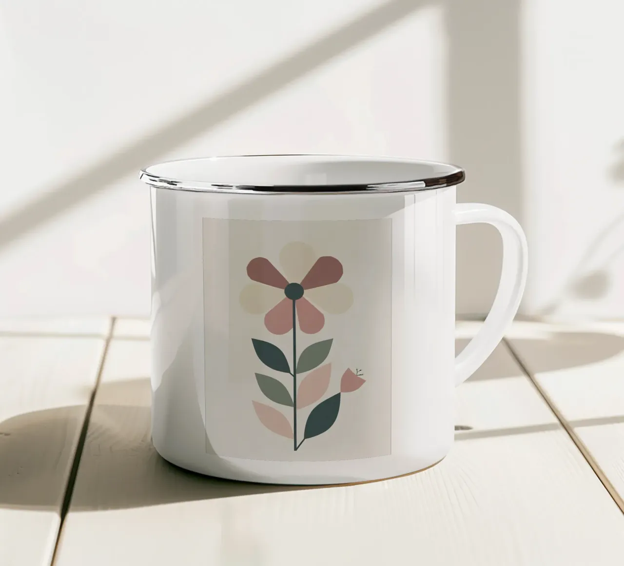 Fiore geometrico tazza in smalto da Botanical Gallery