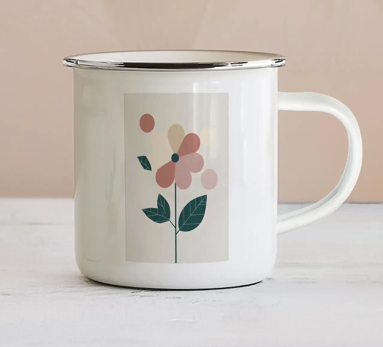 Fiore geometrico tazza in smalto da Botanical Gallery