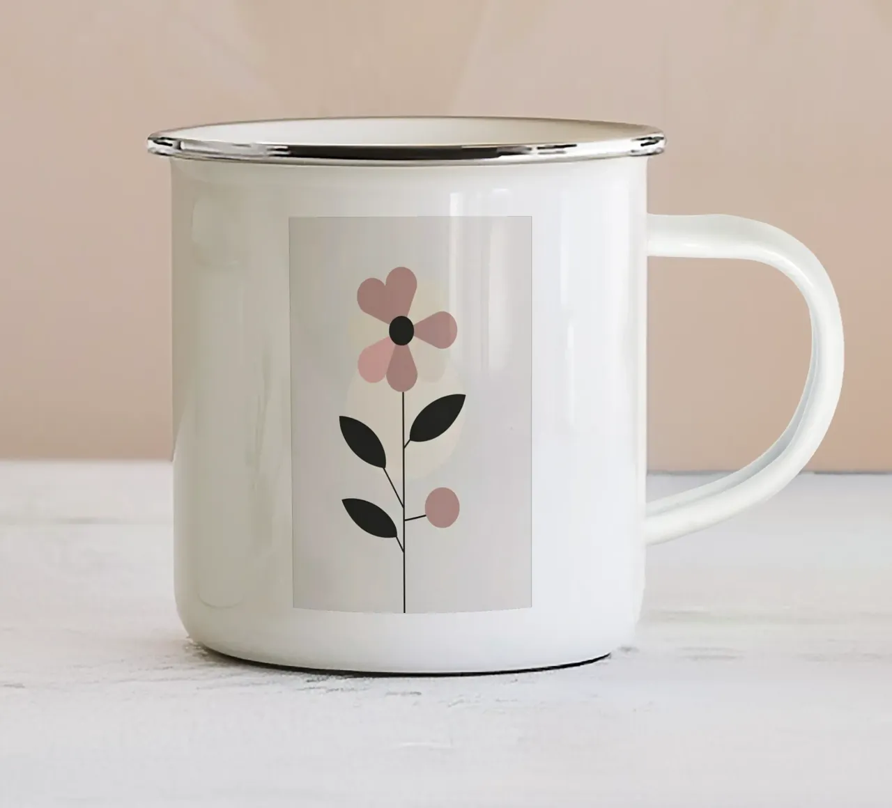 Fiore geometrico tazza in smalto da Botanical Gallery