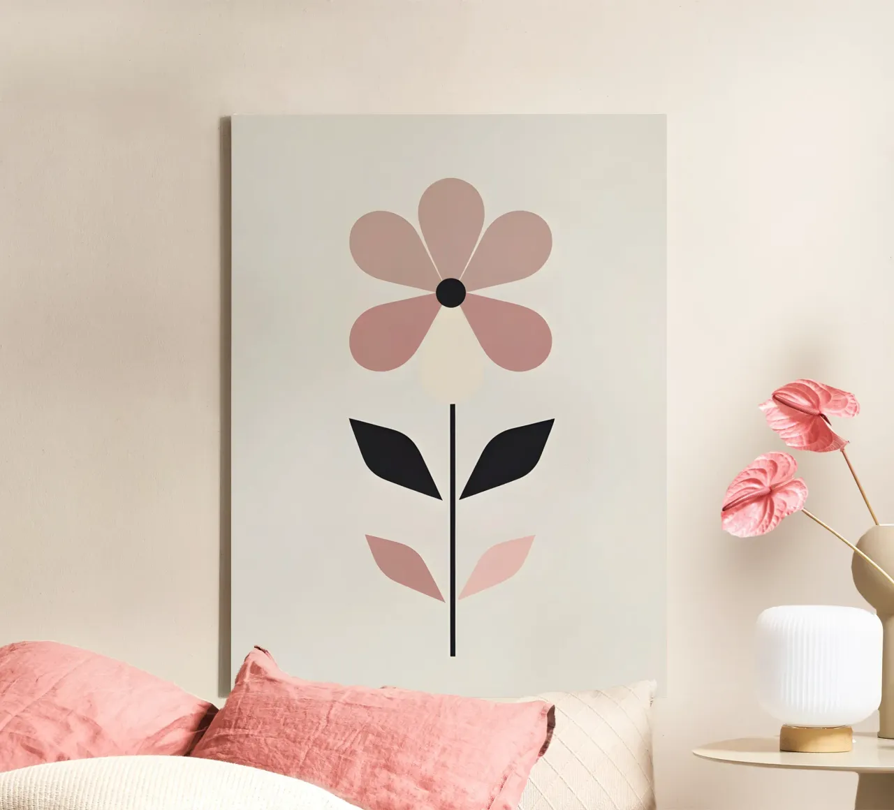 Fiore geometrico tela con Cornice a cassetta da The Green Room