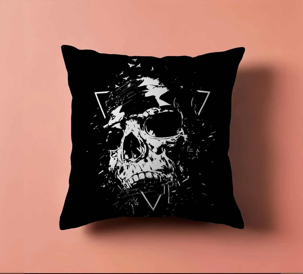 Skull X (b&w) cuscino da Balazs Solti