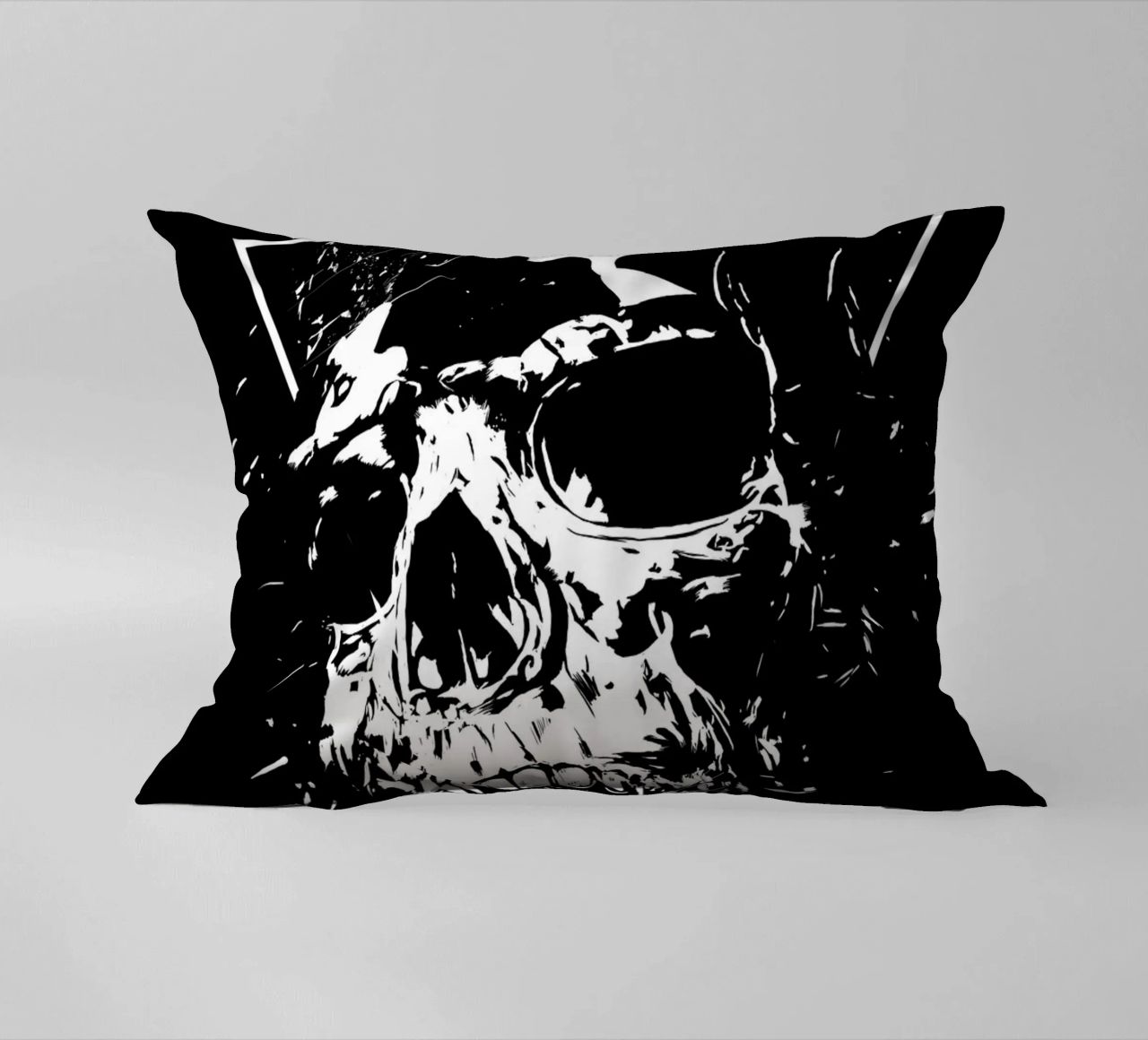 Skull X (b&w) cuscino da Balazs Solti
