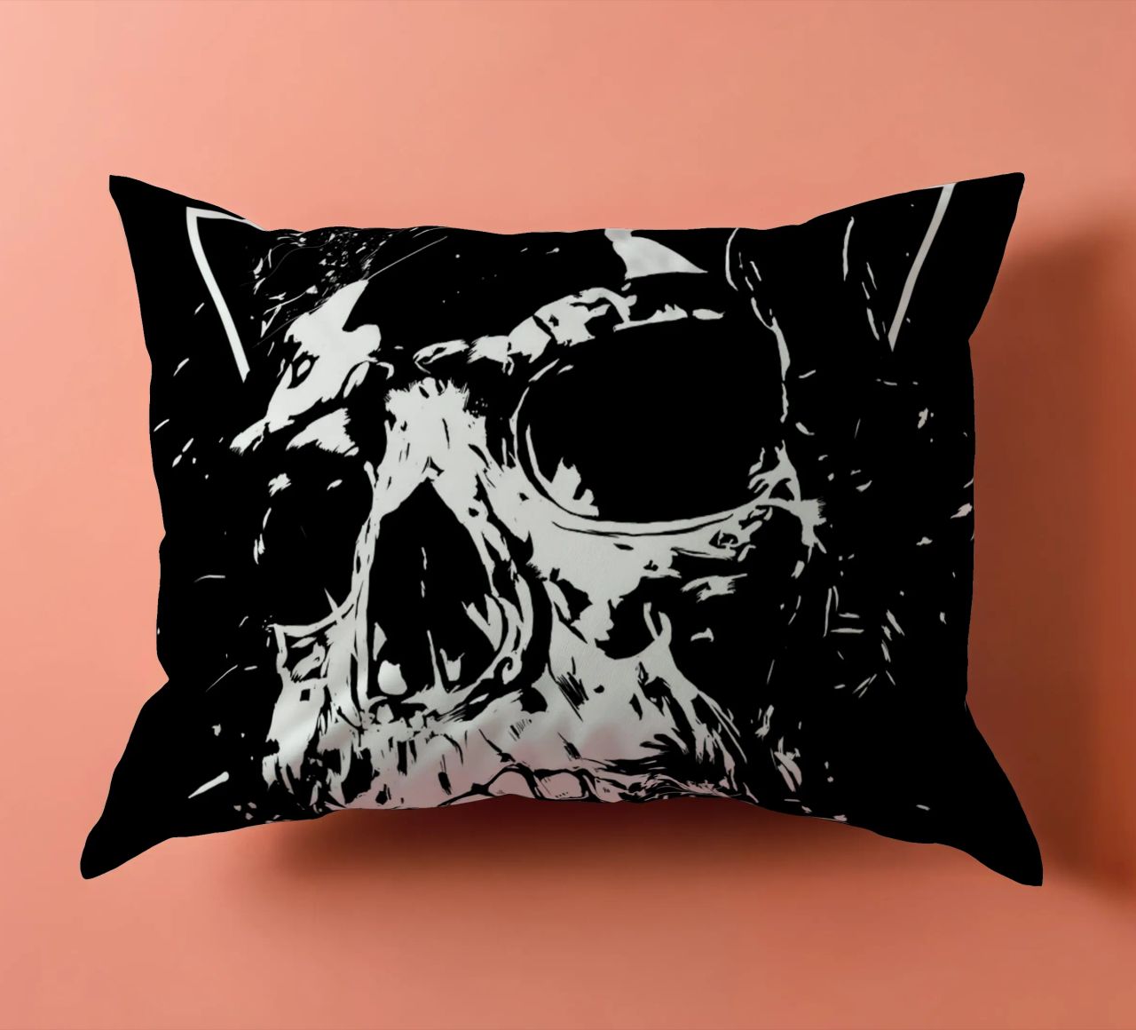 Skull X (b&w) cuscino da Balazs Solti