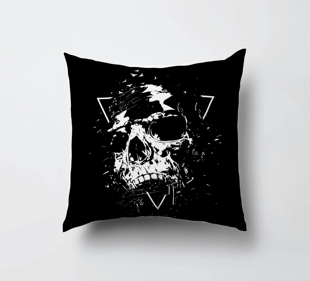 Skull X (b&w) cuscino da Balazs Solti